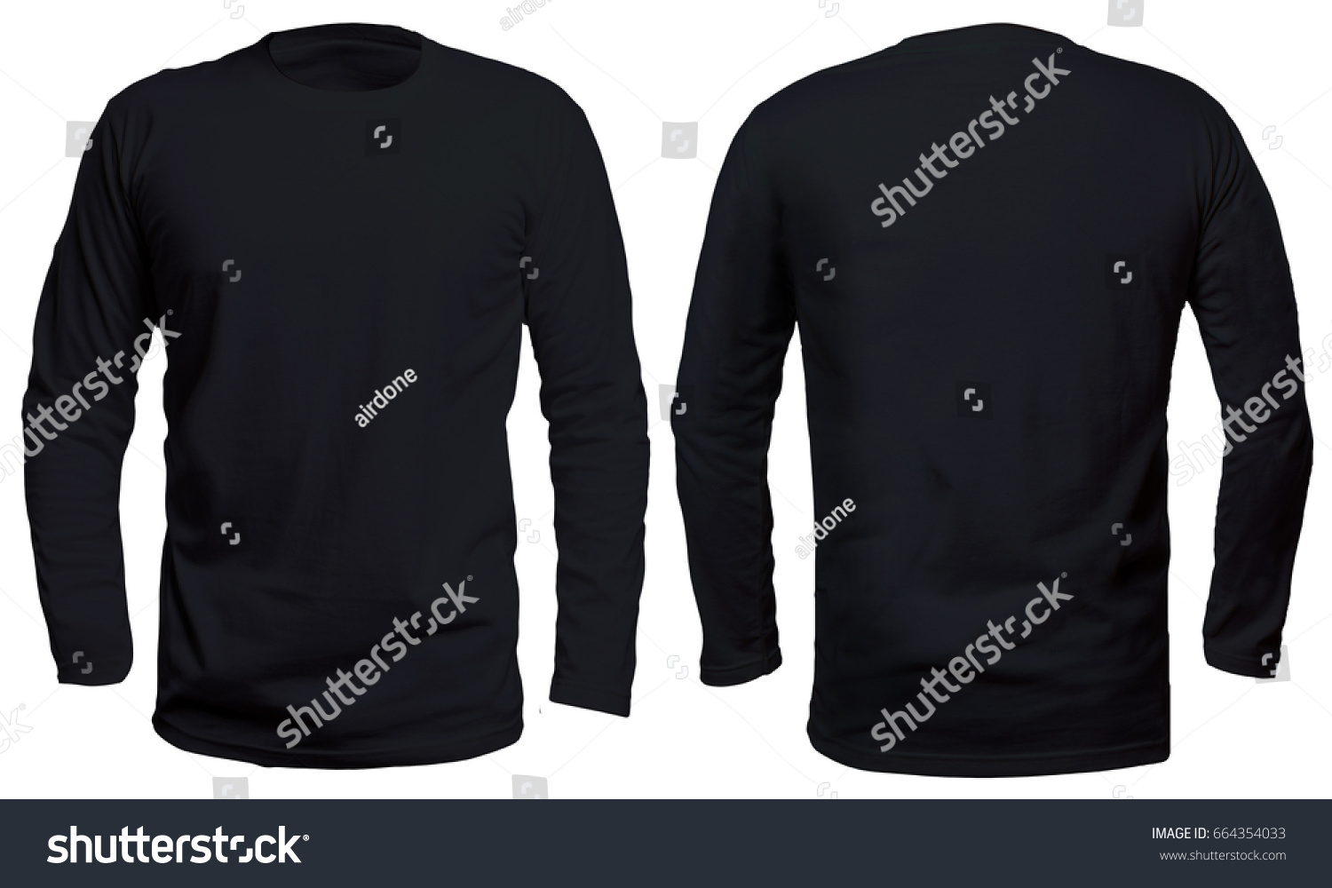 Blank Long Sleve Shirt Mock Template Stock Photo (Edit Now) 664354033
