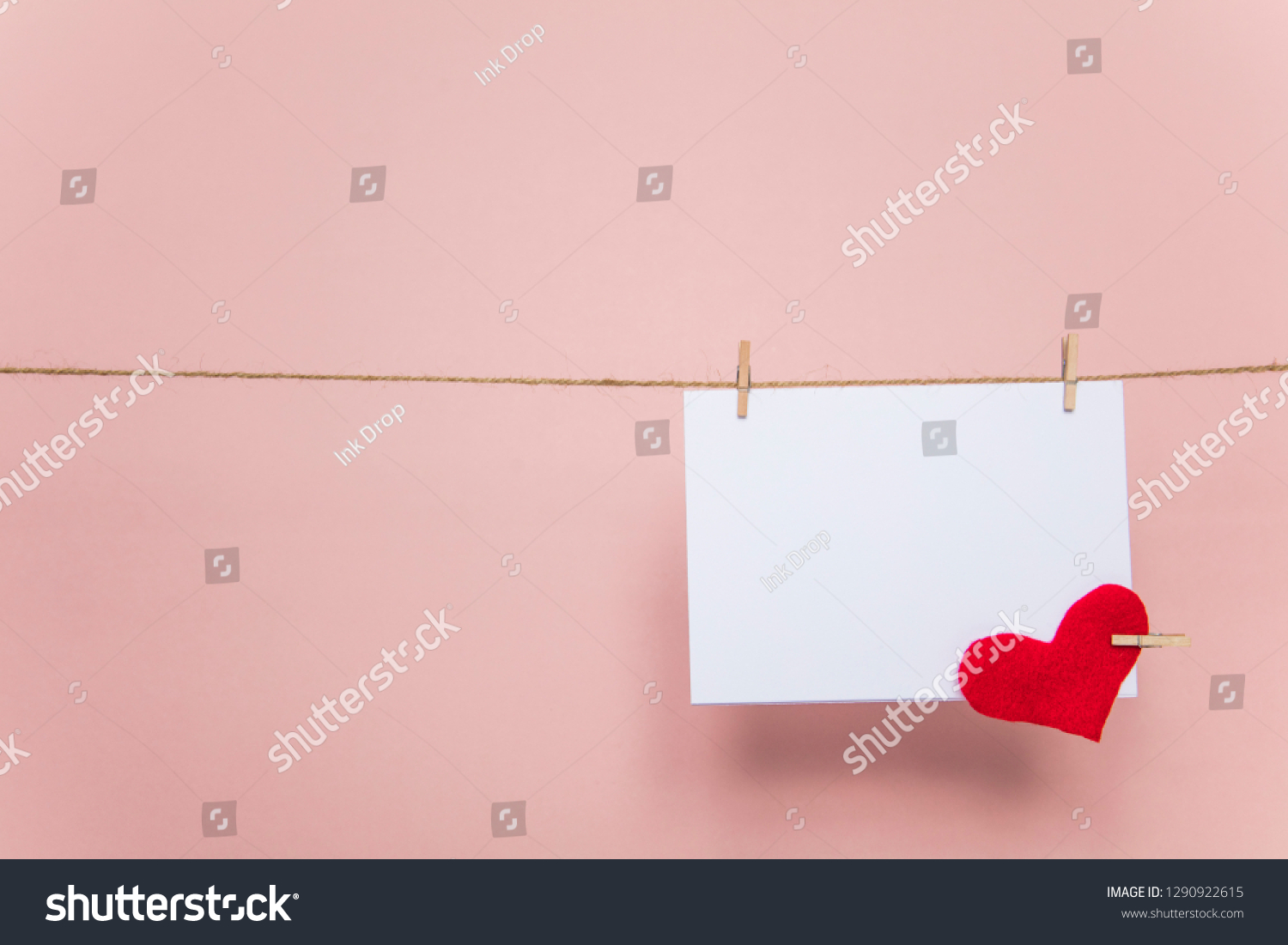 Blank Love Letter Pegged Line Red Stock Photo 1290922615 | Shutterstock