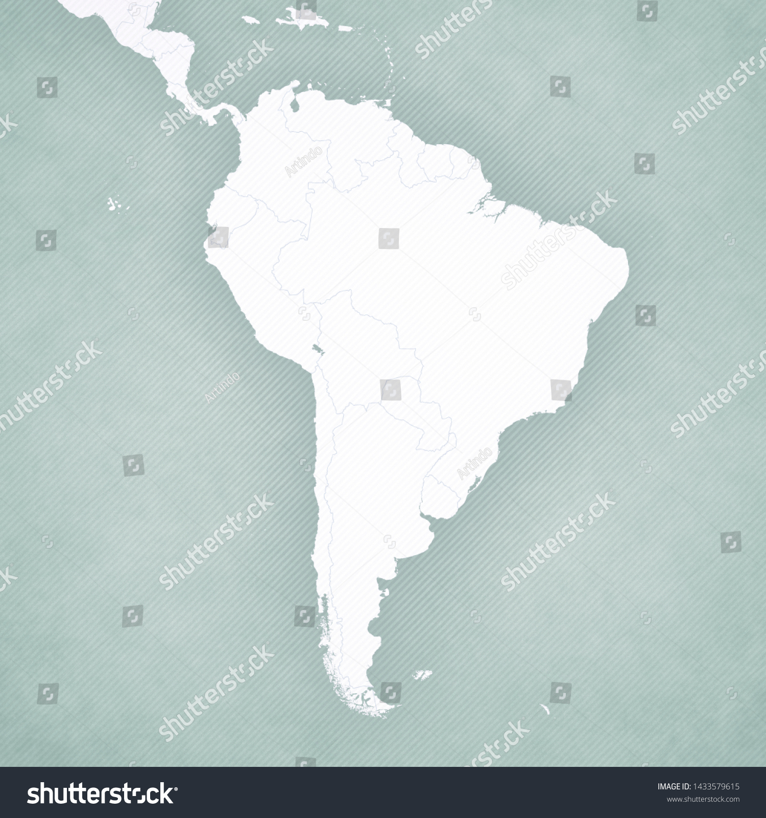 Blank Map South America Softly Striped Stock Illustration 1433579615 6437