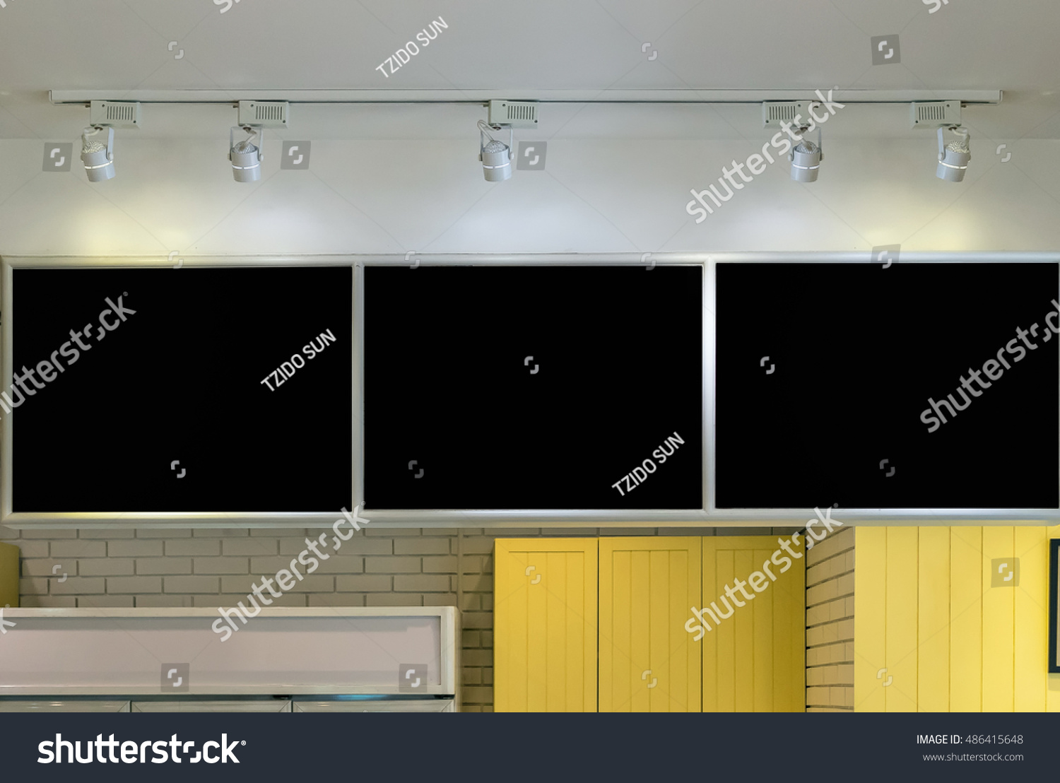 Blank Menu Board Coffee Shop Spot Stock Photo Edit Now 486415648