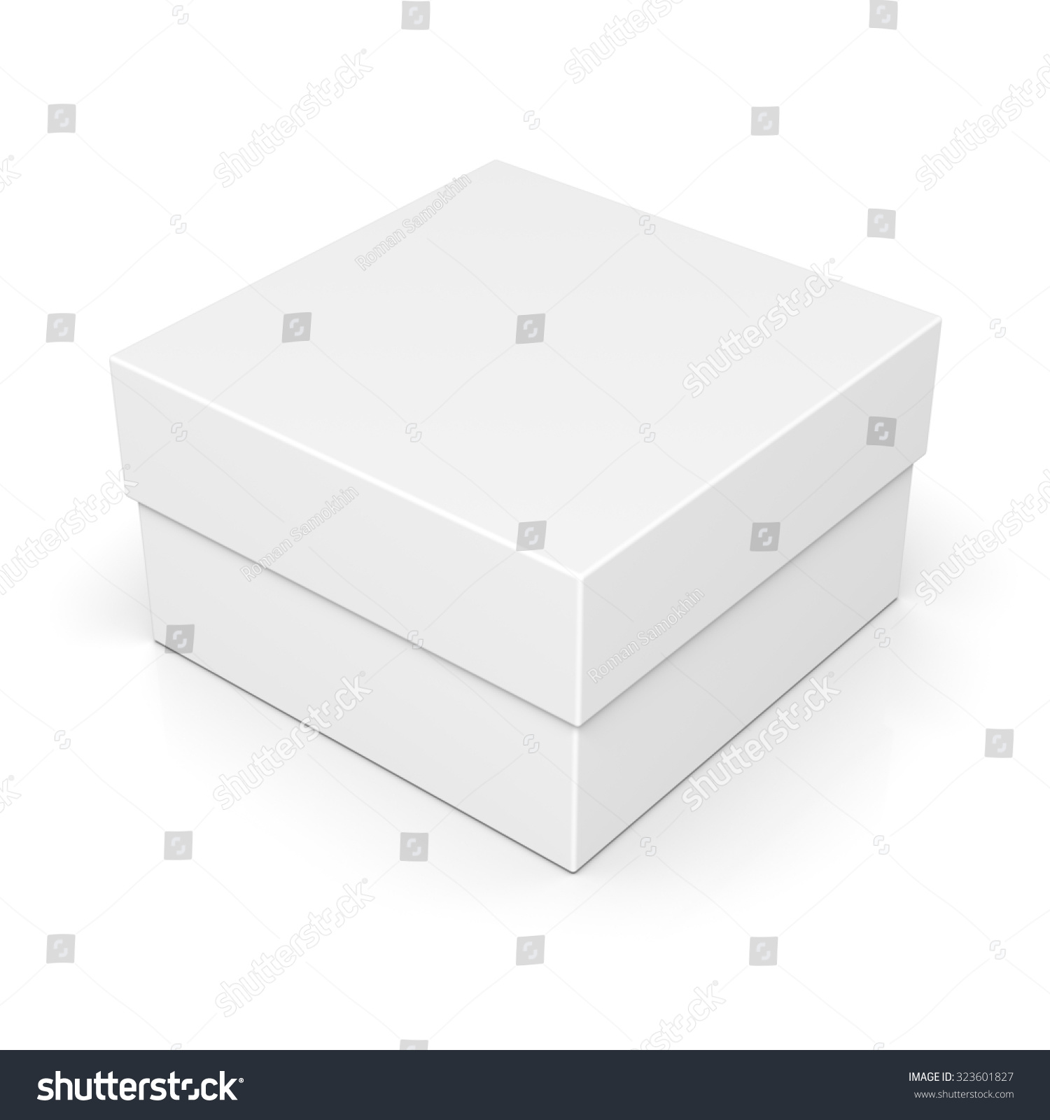 Blank Closed Paper Square Box Isolated Stock Illustration 323601827