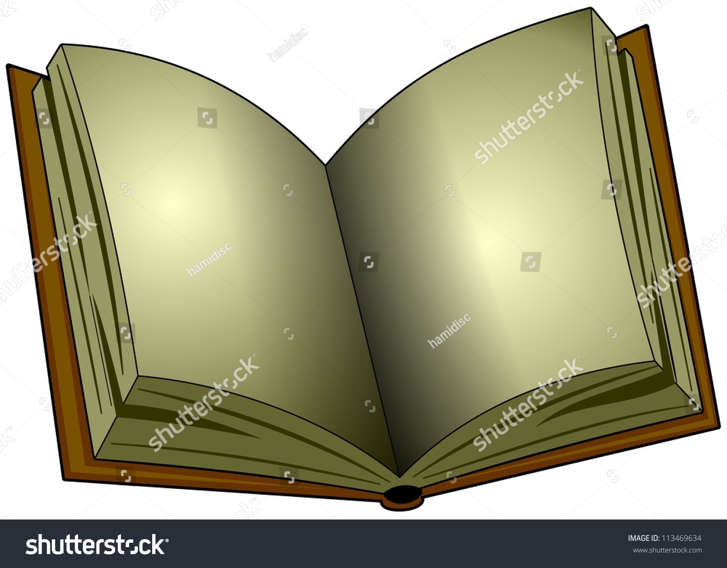 blank old book template cartoon illustration stock illustration