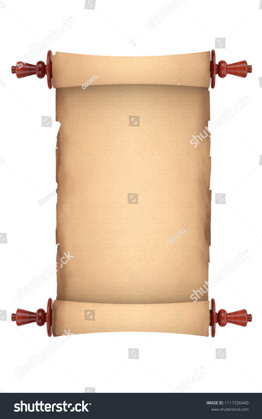 Download Blank Old Paper Scroll Parchment Mockup Stock Illustration 1117326440 PSD Mockup Templates