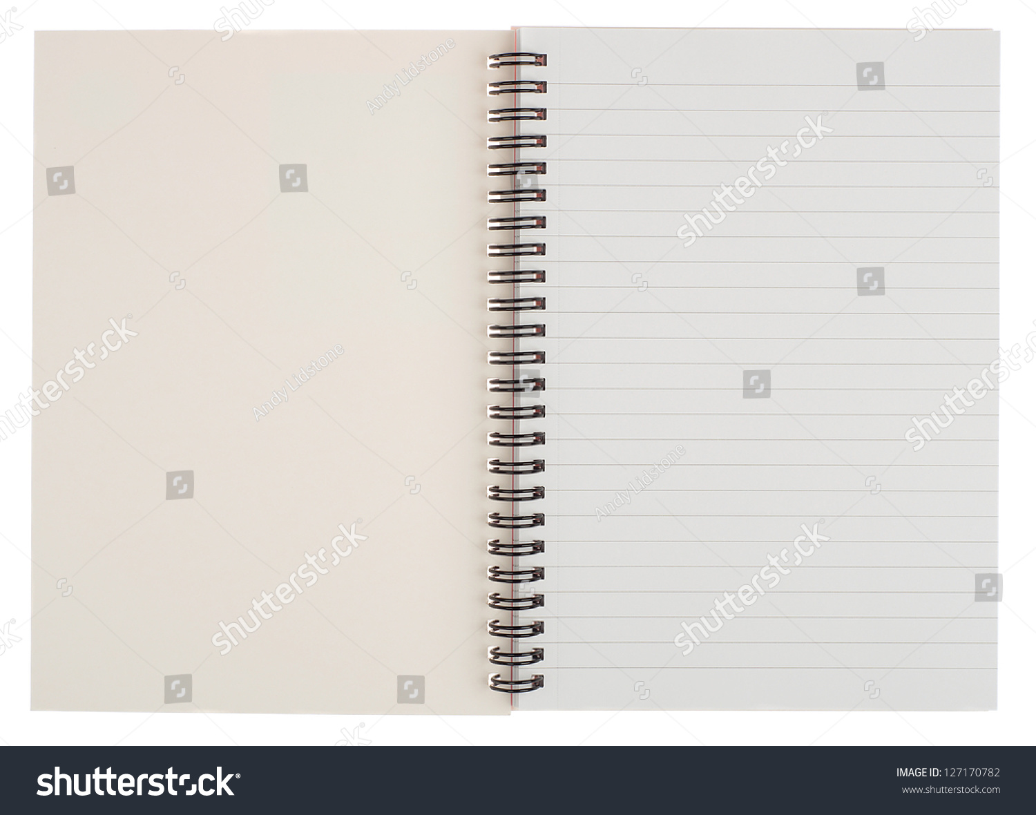 Blank Open Notebook Isolated On White Background Stock Photo 127170782 ...