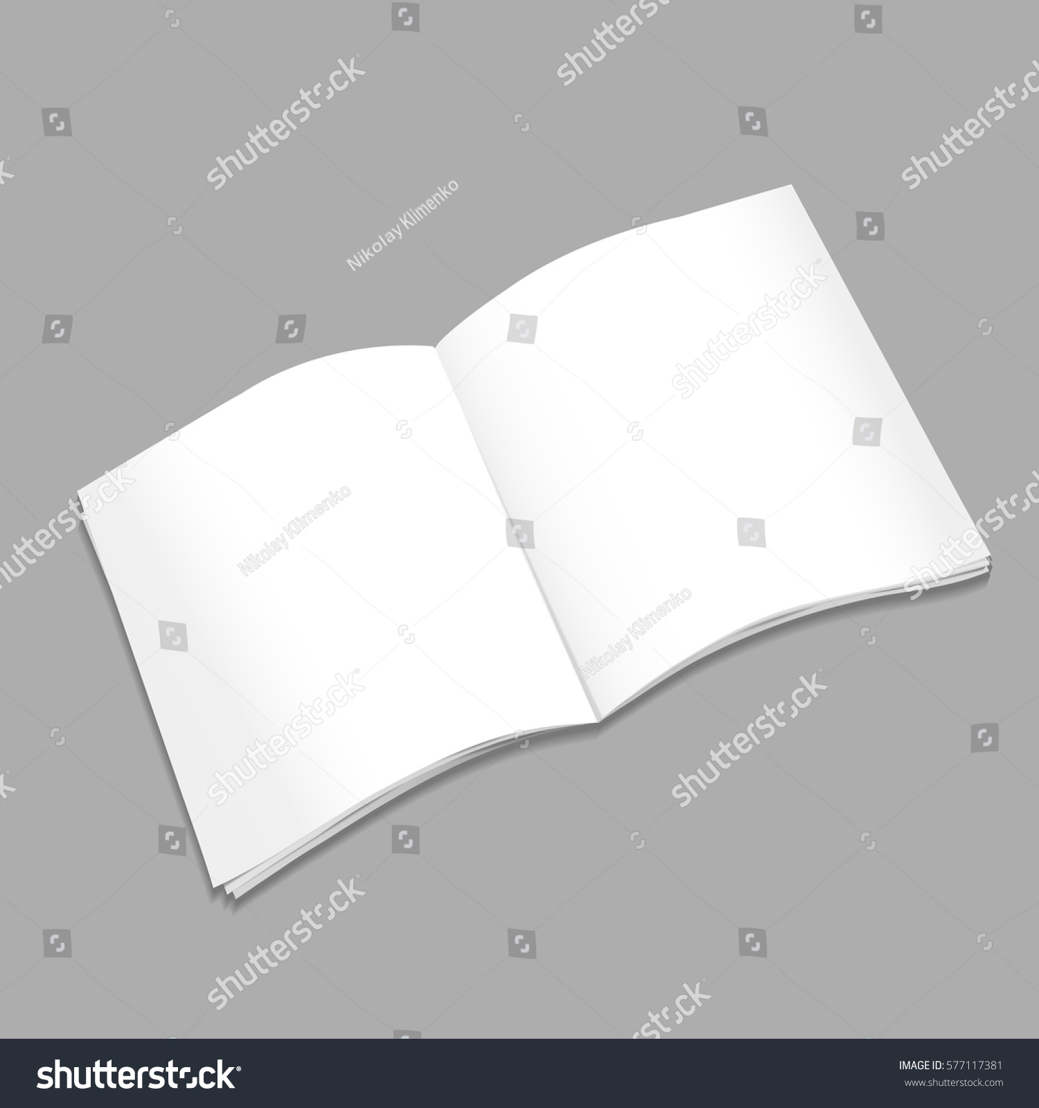 blank opened magazine mockup template realistic illustration ez