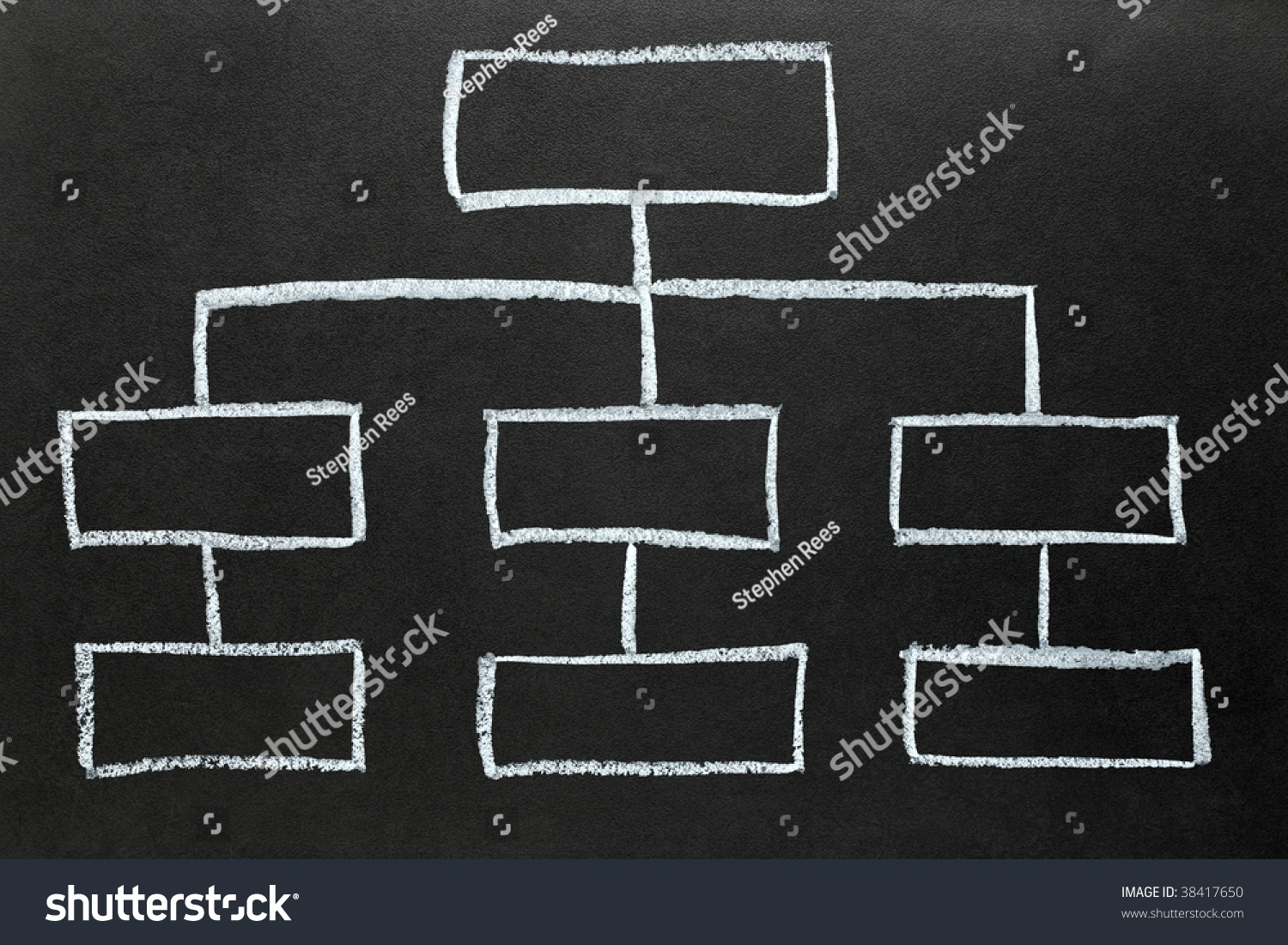 Blank Organization Chart Drawn On Blackboard Stock Illustration 38417650