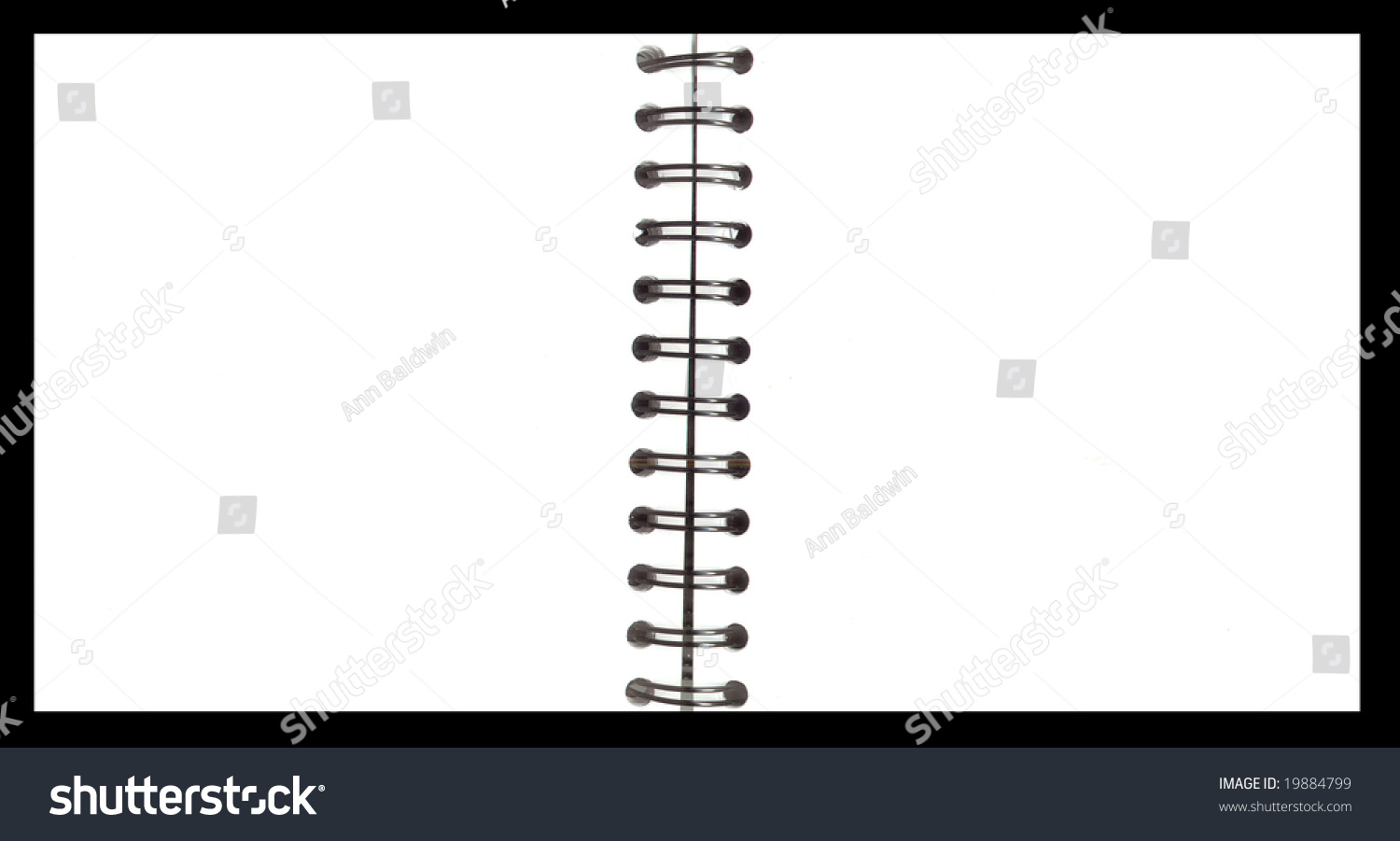 Blank Pages In An Open Spiral Notebook Against A Pure Black Background ...