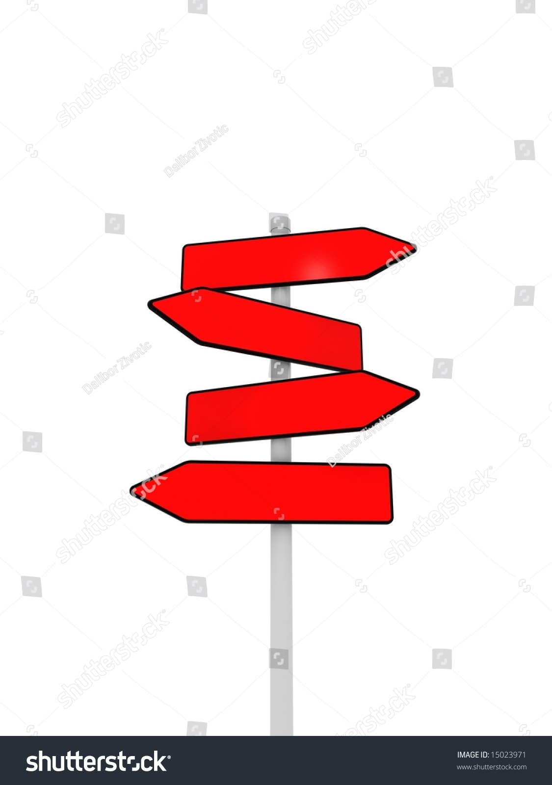 Blank Red Sign Stock Illustration 15023971