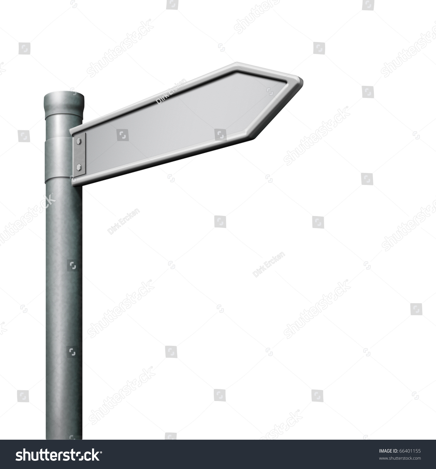 Blank Road Sign Arrow Pointing With Copy Space Empty Signpost Isolated ...