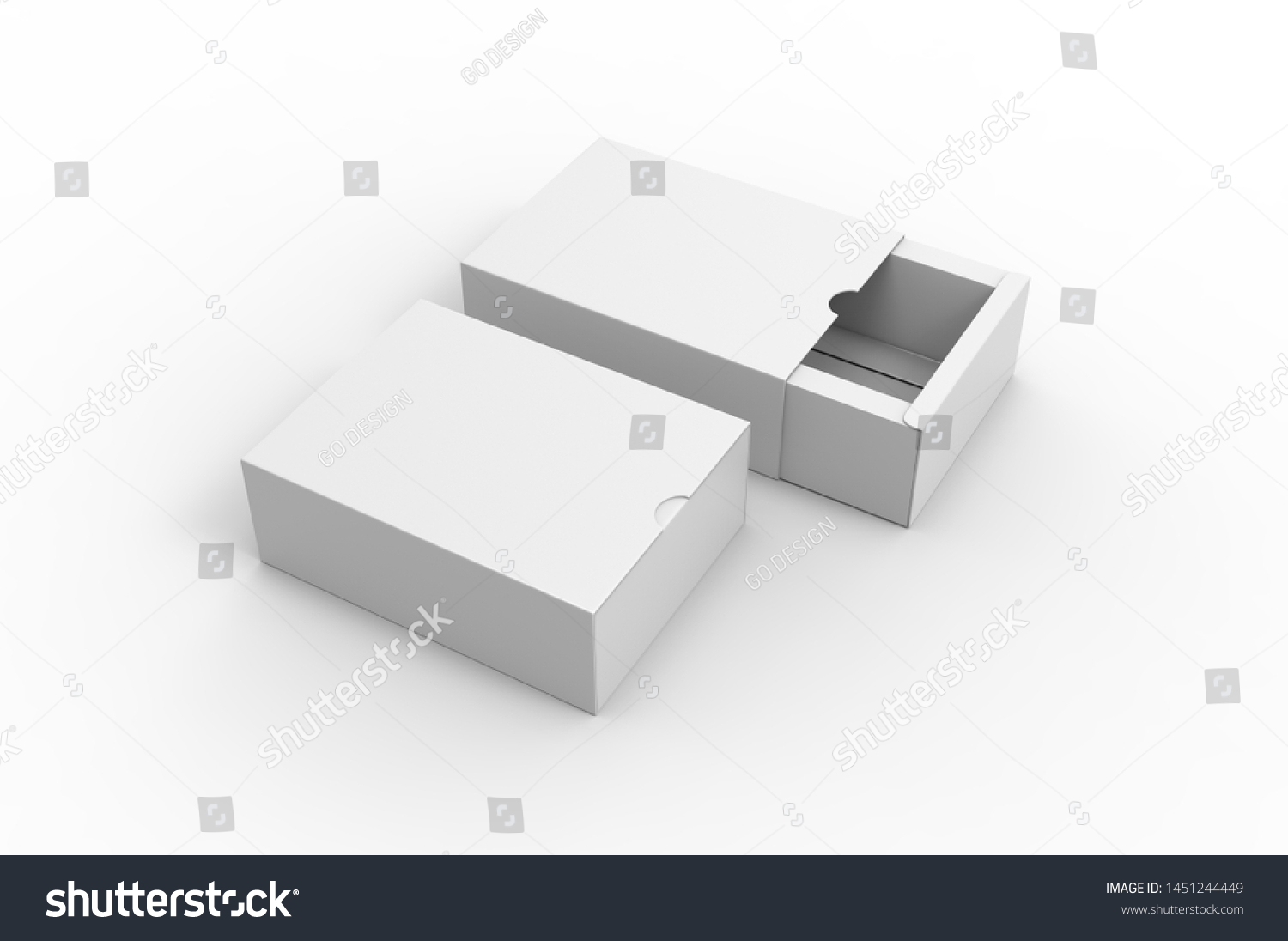 Blank Sliding Drawer Box Thumb Cut Stock Illustration 1451244449