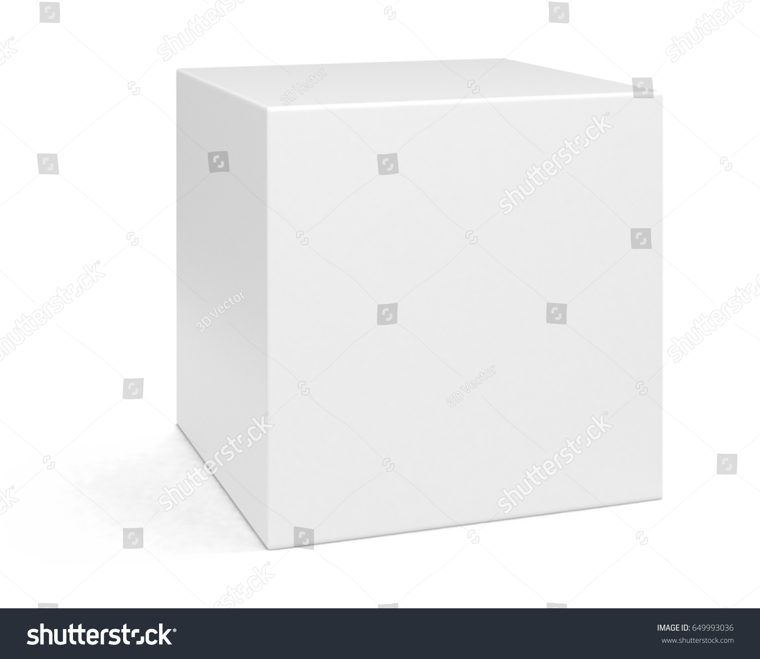 Blank Square Box 3d Illustration Isolated Stock Illustration 649993036 ...