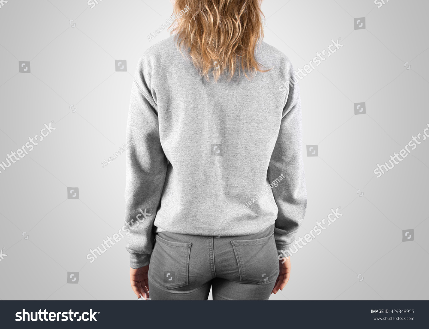 Blank Sweatshirt Mock Back Side View Stock Photo 429348955 ...