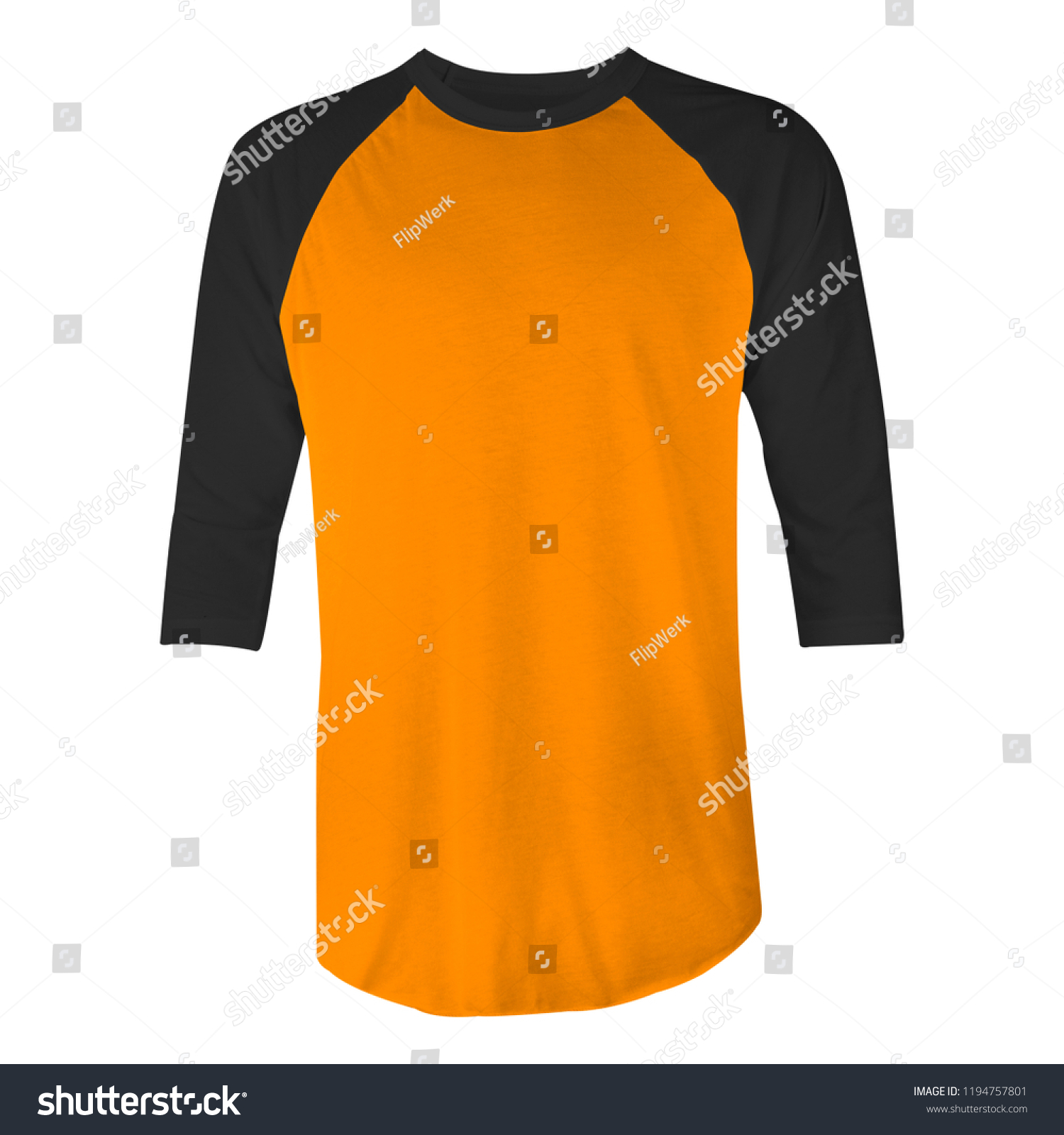 black and orange raglan shirt