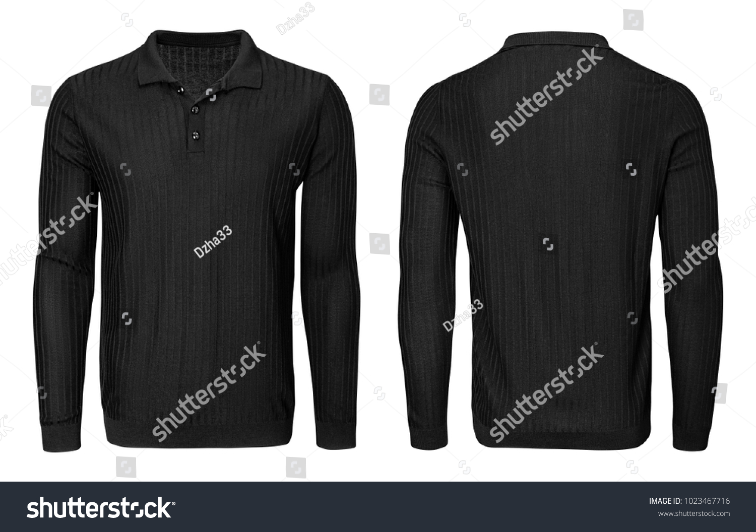 Blank Template Mens Black Shirt Long Stock Photo (Edit Now) 1023467716 ...