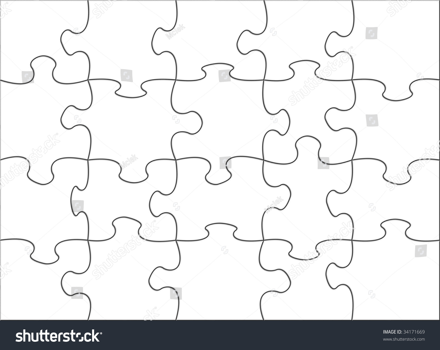 Blank Transparent Puzzle To Be Used On Any Image Stock Photo 34171669 ...