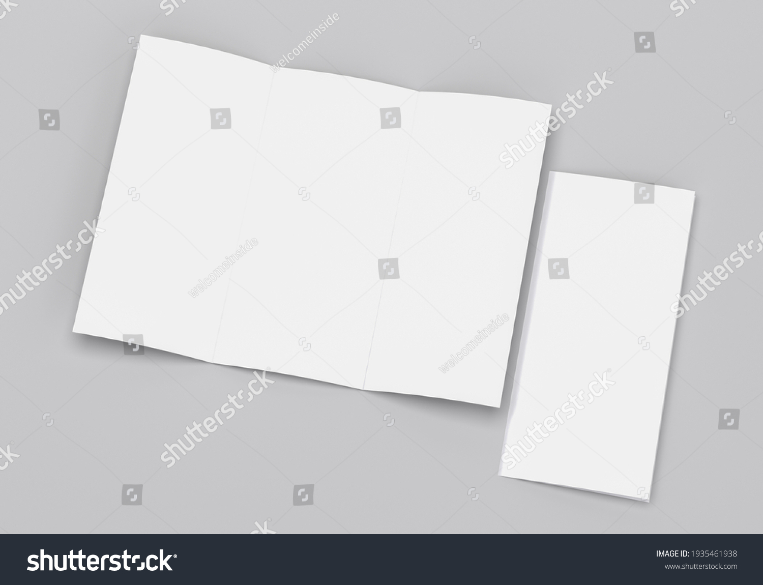 Blank Tri Fold Brochure Template Layout Stock Illustration 1935461938