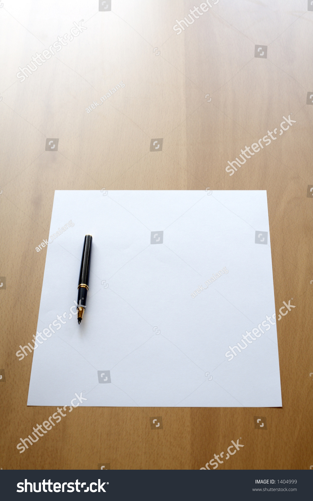 Blank White Business Paper Pen On Stock Photo 1404999 - Shutterstock