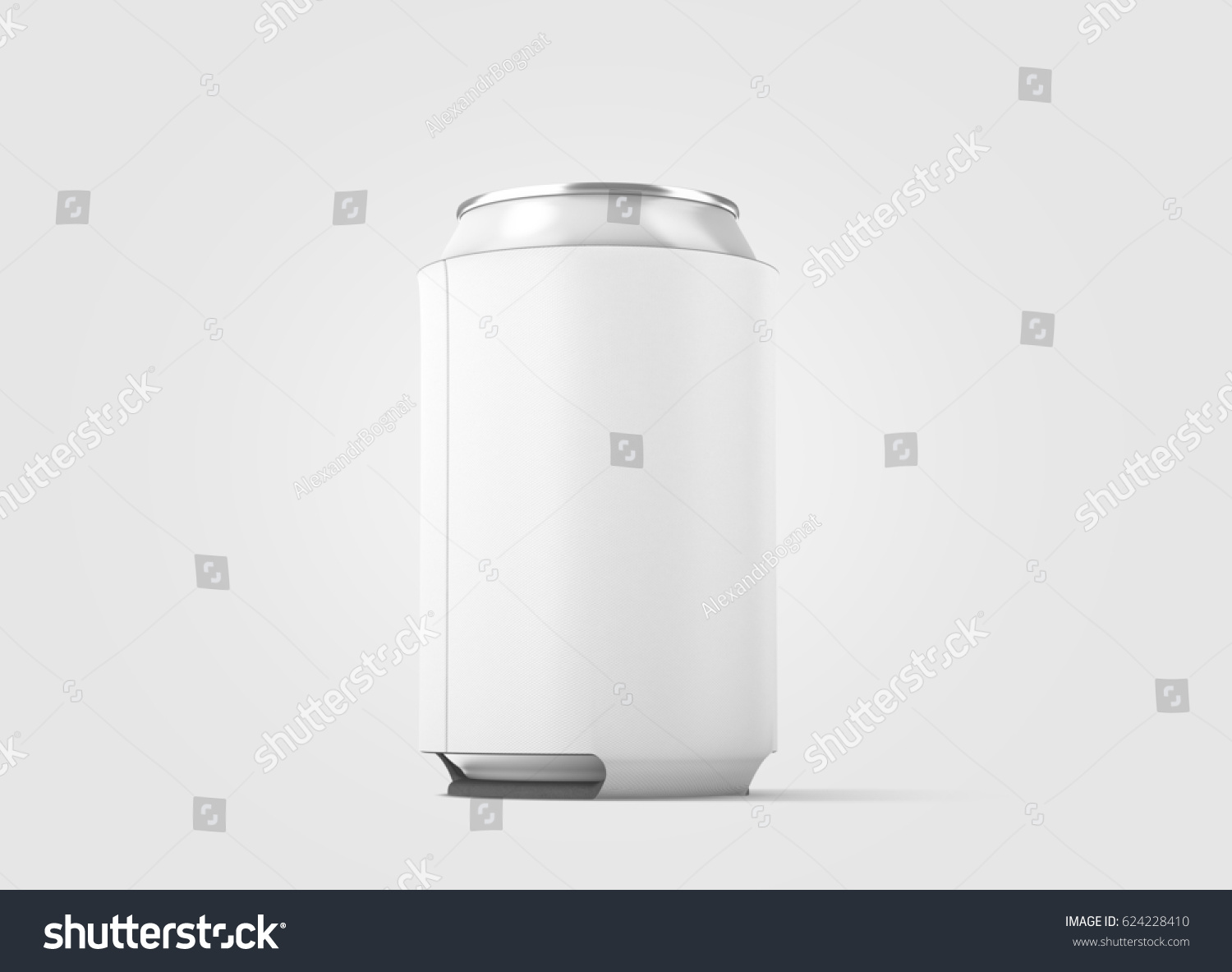 stock photo blank white collapsible beer can koozie mockup isolated side view d rendering empty neoprene 624228410