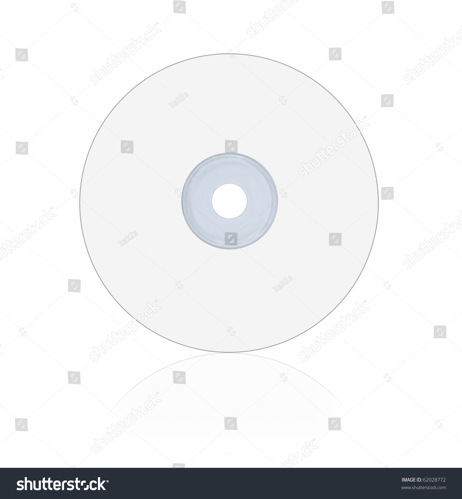 Blank White Compact Disc On White Stock Illustration 62028772