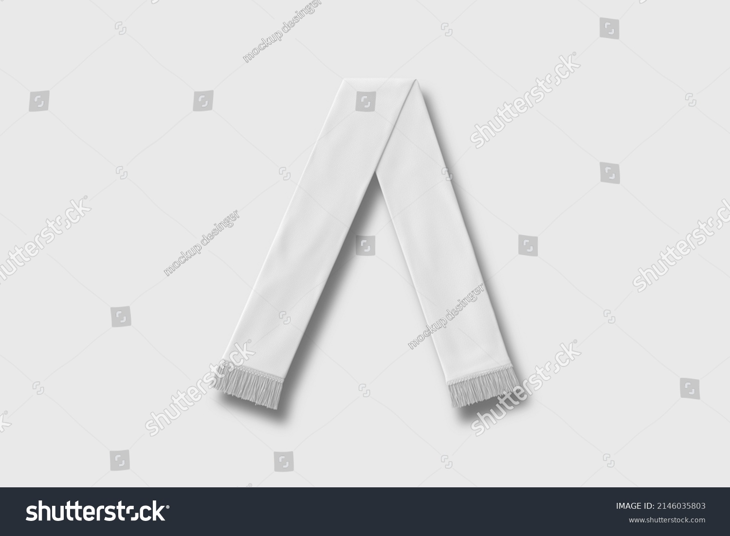 Blank White Knitted Soccer Scarf Mockup Stock Illustration 2146035803