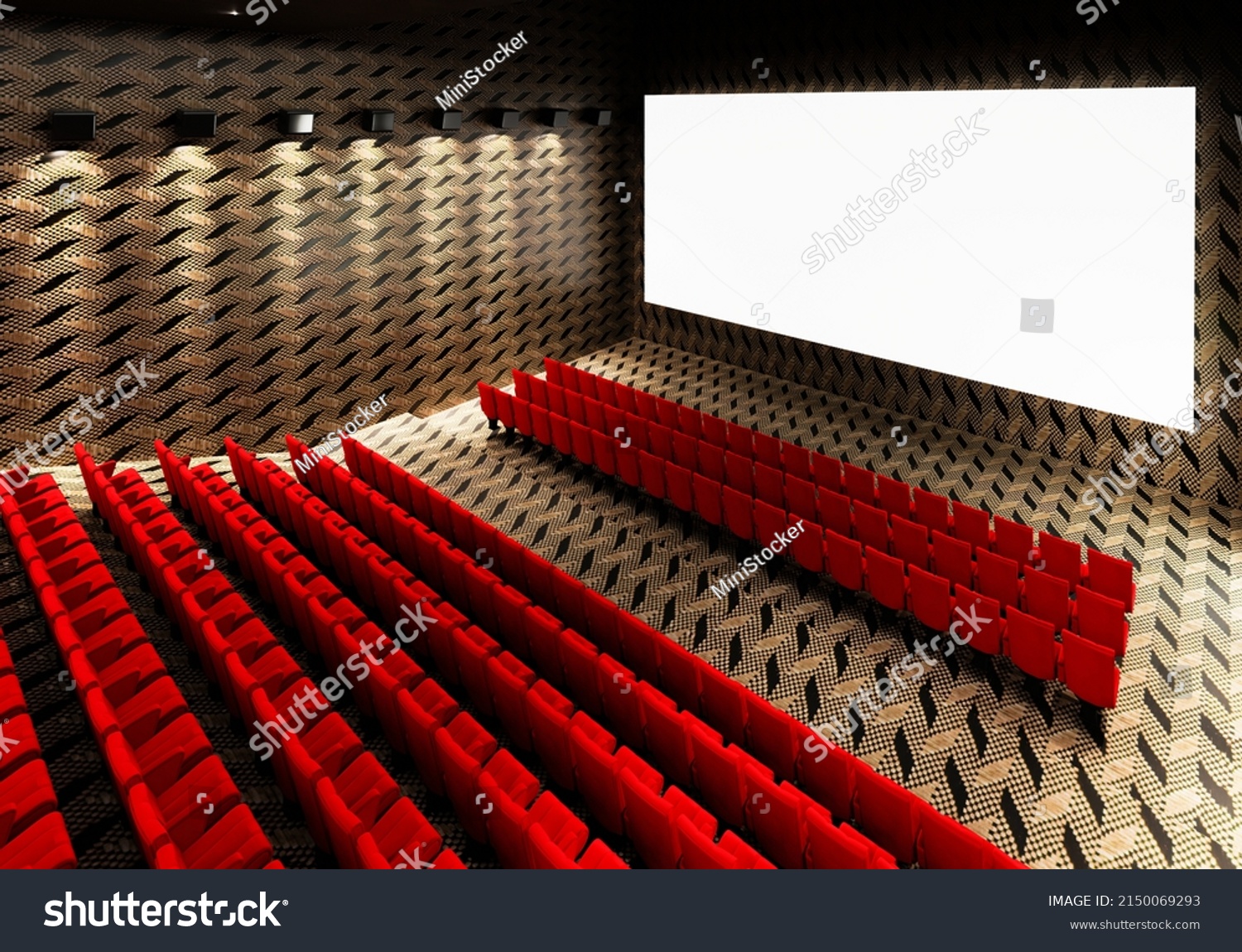 Blank White Luminous Cinema Movie Theatre Stock Illustration 2150069293 ...