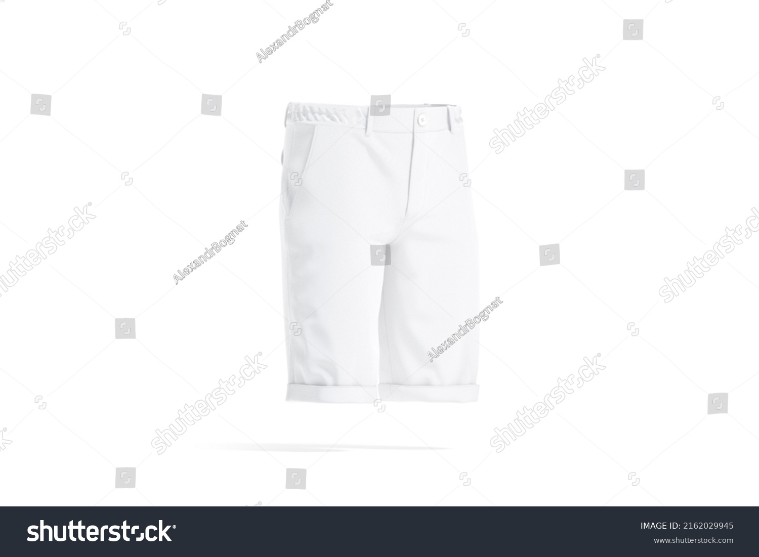 Blank White Men Shorts Mock Side Stock Illustration 2162029945 ...