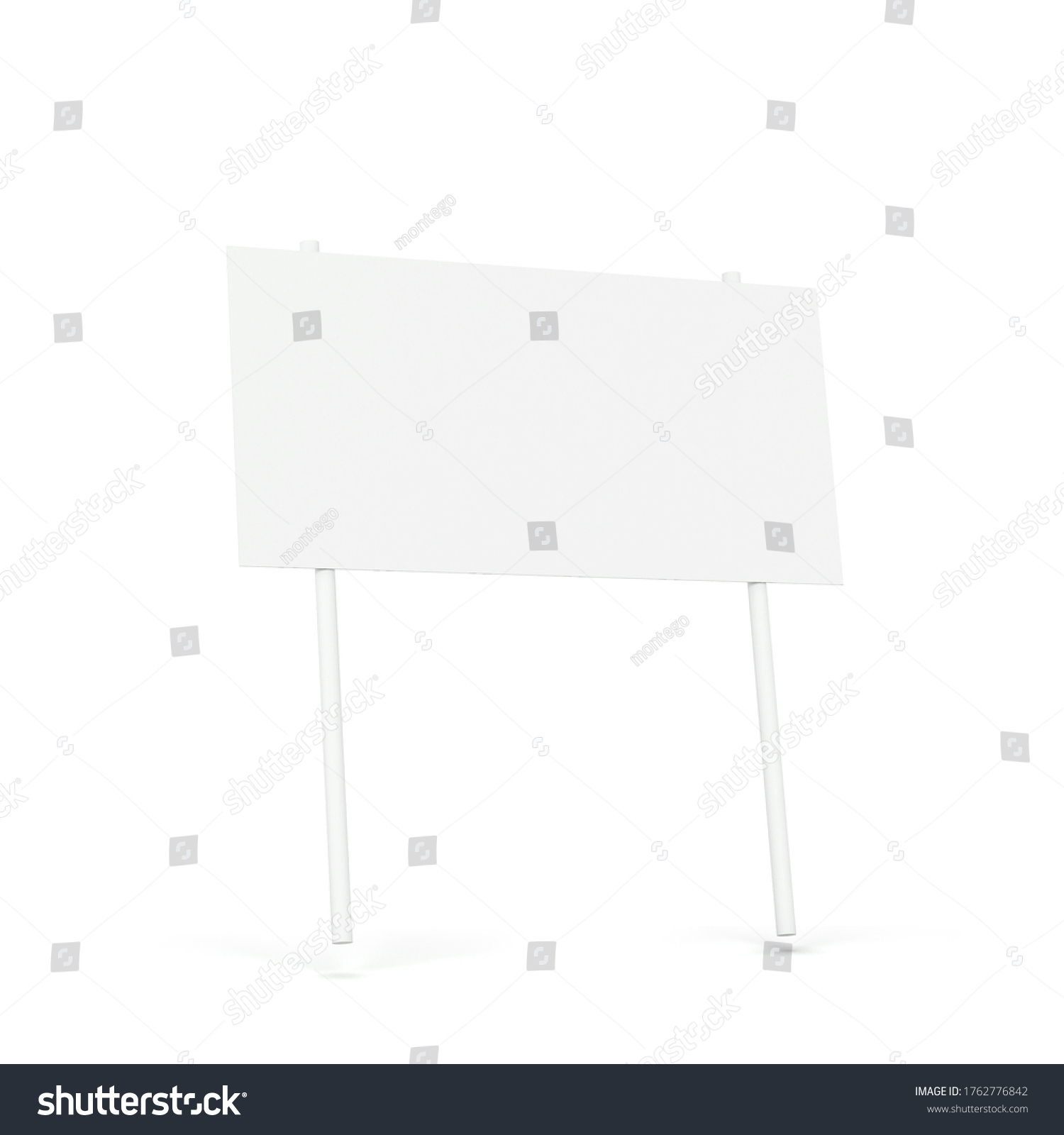 Blank White Placard Mockup 3d Illustration: ภาพประกอบสต็อก 1762776842