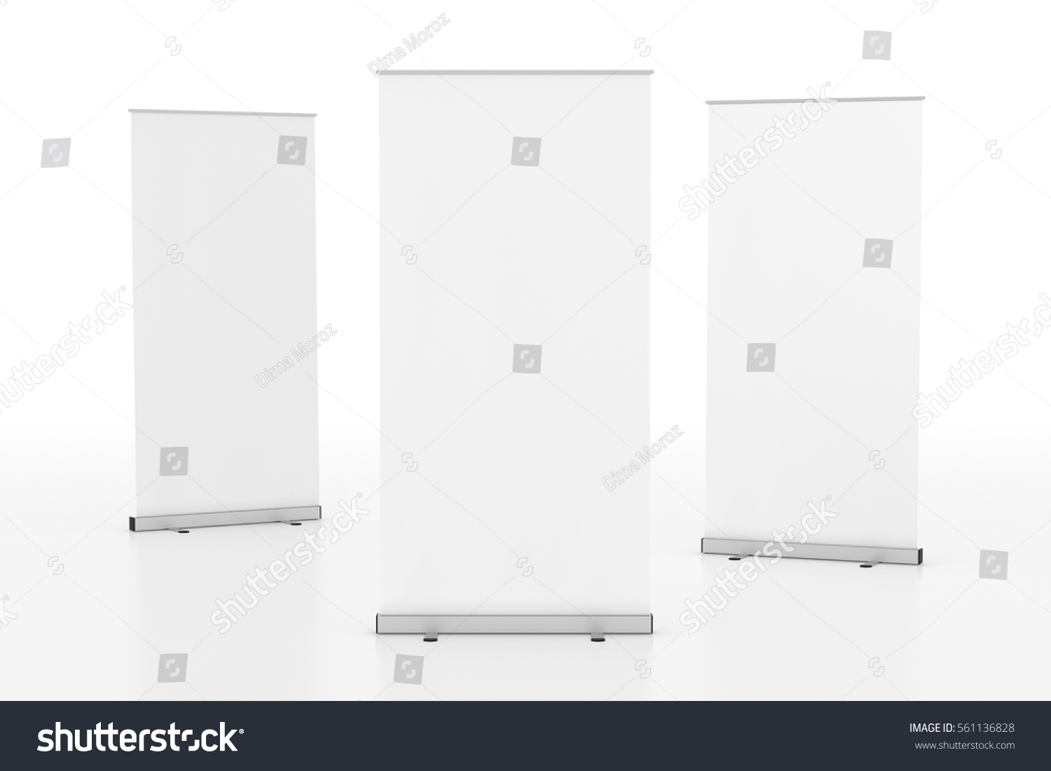 Blank White Rollup Banner Stand Isolated Stock Illustration 561136828 ...