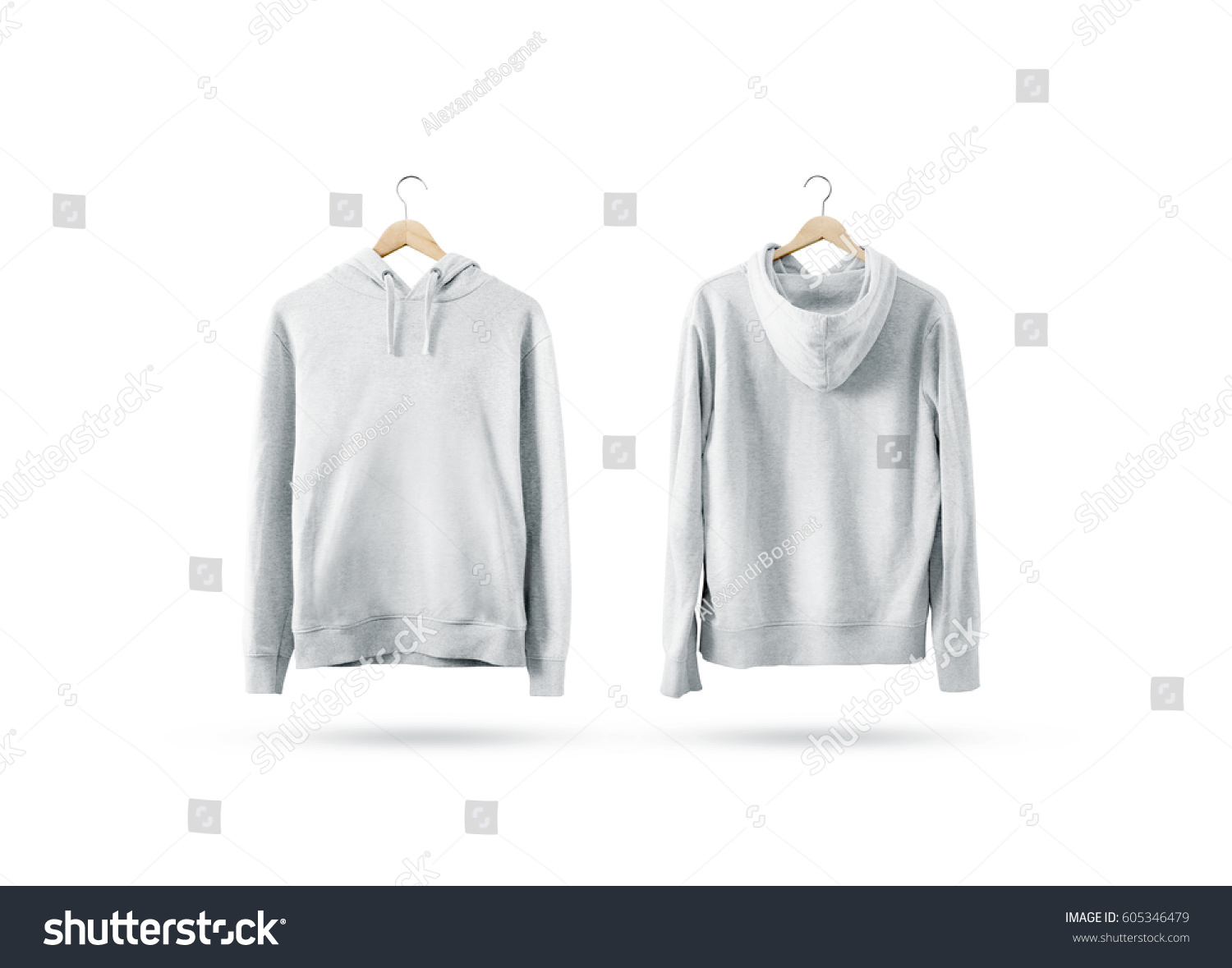 Blank White Sweatshirt Mockup Set Hanging Stock Photo ...