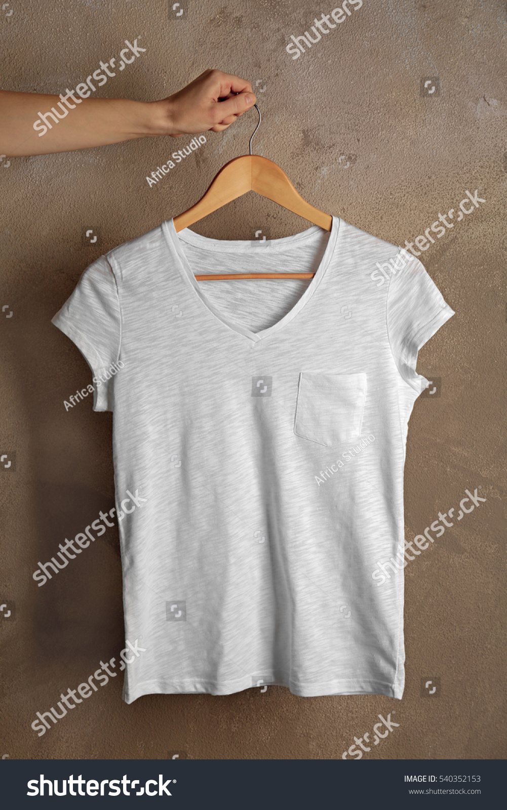 Blank White Tshirt On Grunge Background Stock Photo 540352153