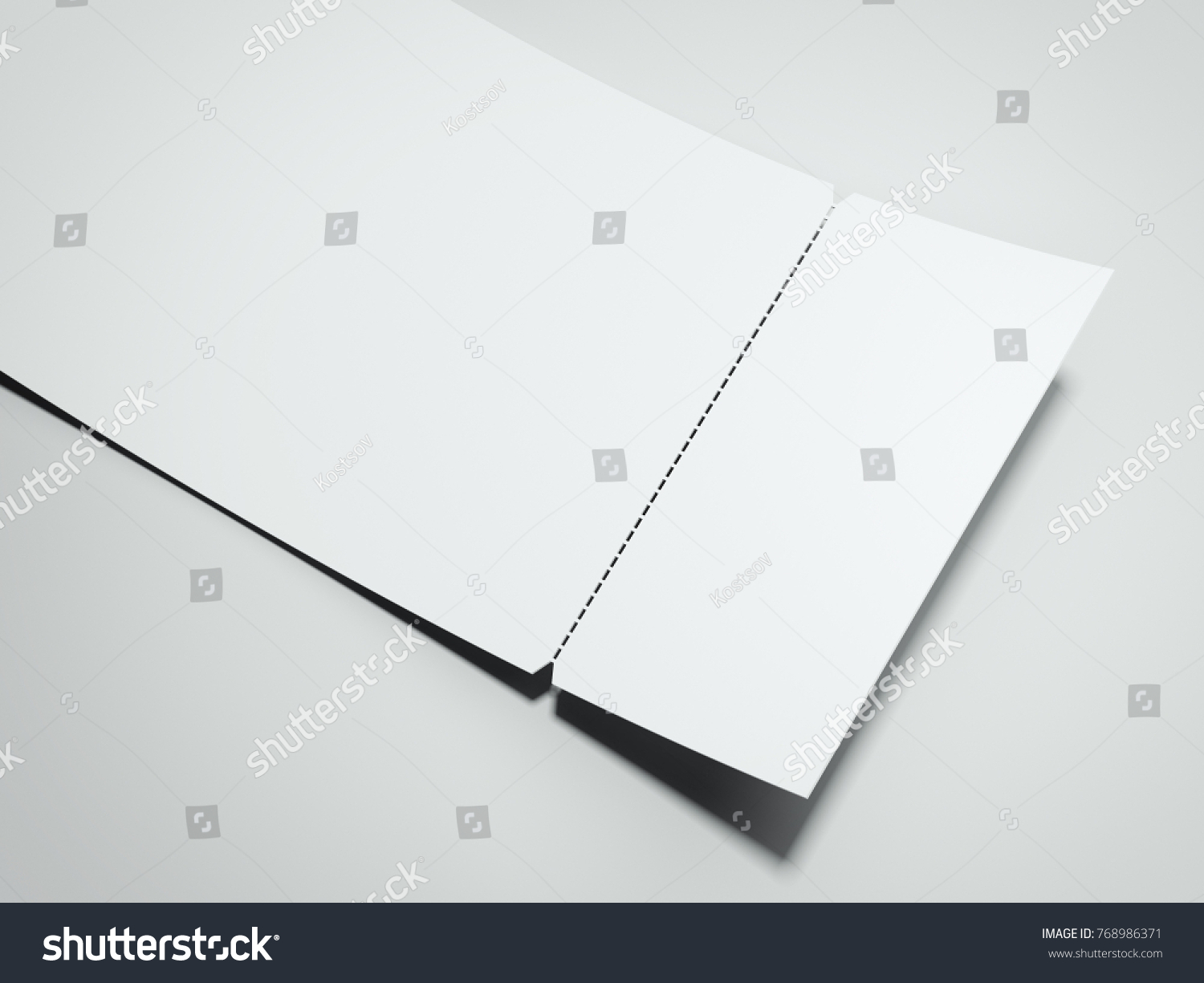 blank white tearoff ticket isolated onのイラスト素材 768986371