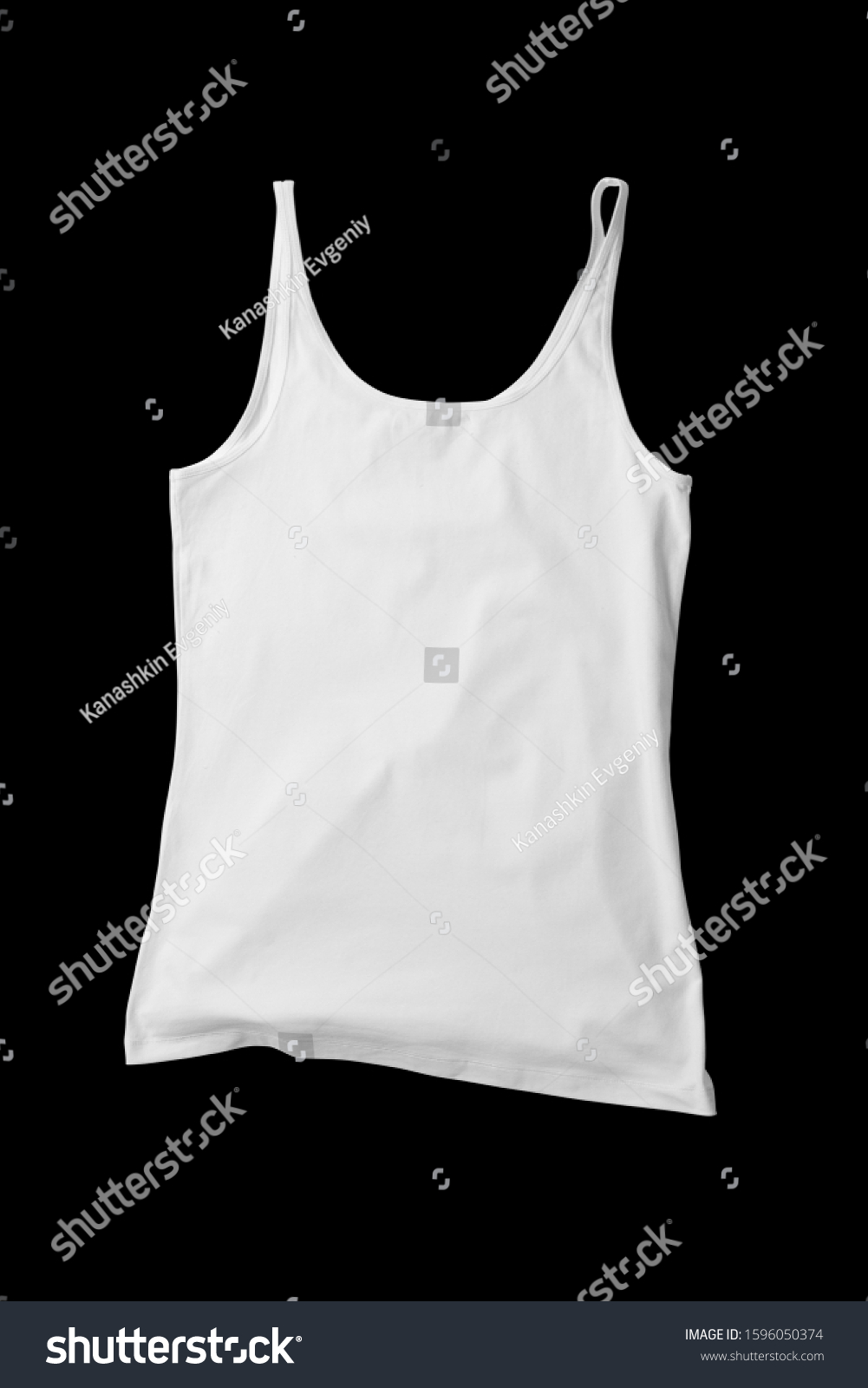 Blank White Womans Sleeveless Shirt Mockup Stock Photo 1596050374 ...