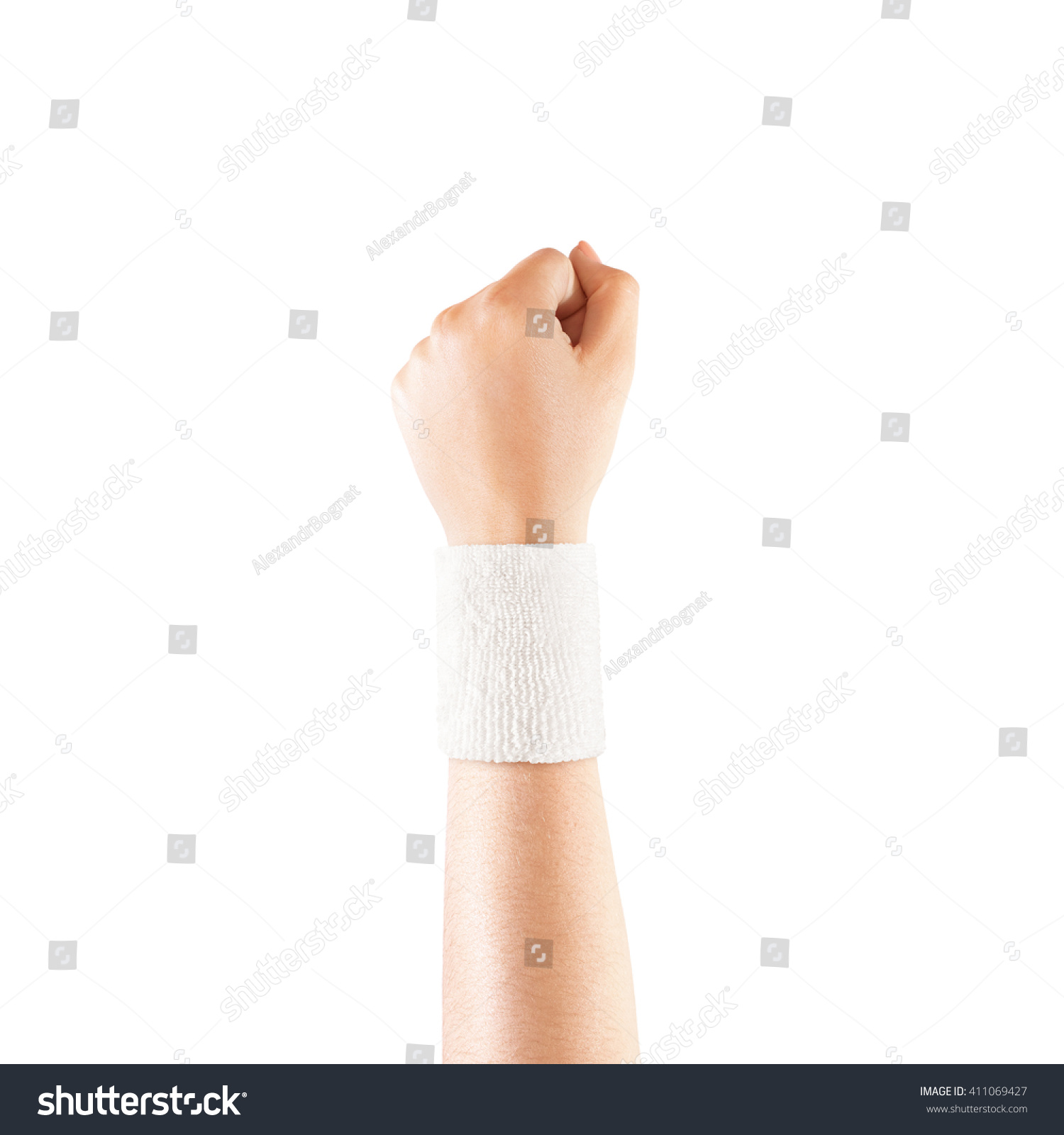 Download Blank White Wristband Mockup On Hand Stock Photo Edit Now 411069427