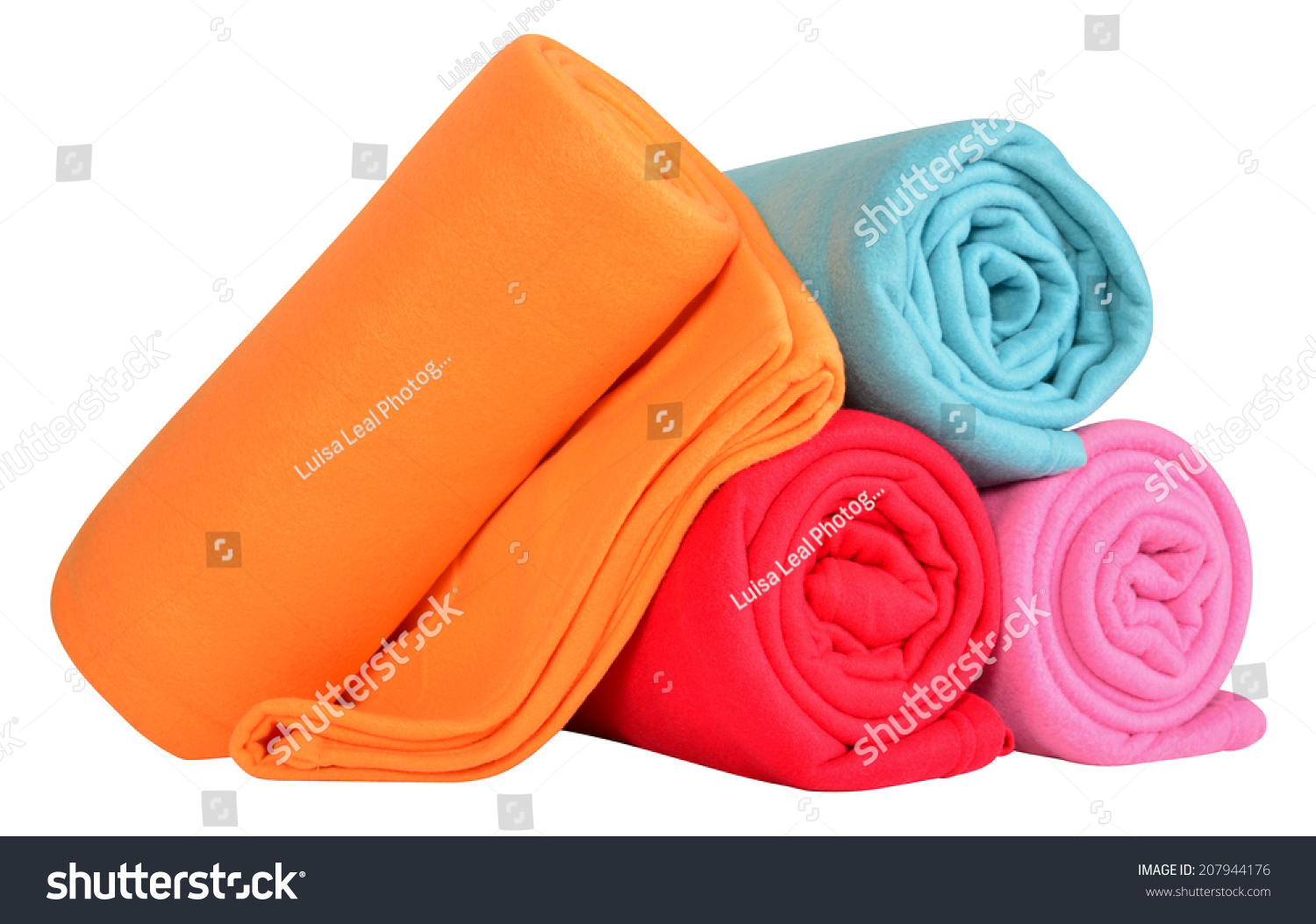 Blankets Isolated Against White Background Stock Photo 207944176