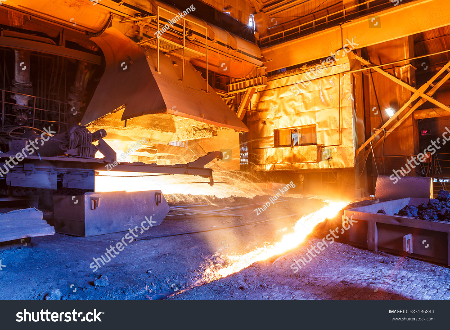 Blast Furnace Smelting Liquid Steel Steel Stock Photo 683136844 ...