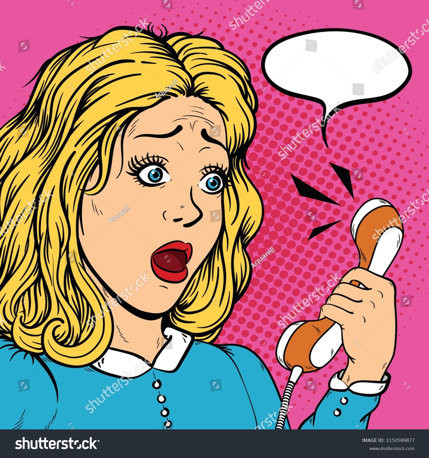 Blonde Disappointed Woman Shocked Face Open Stock Illustration 2150589877 Shutterstock 7201