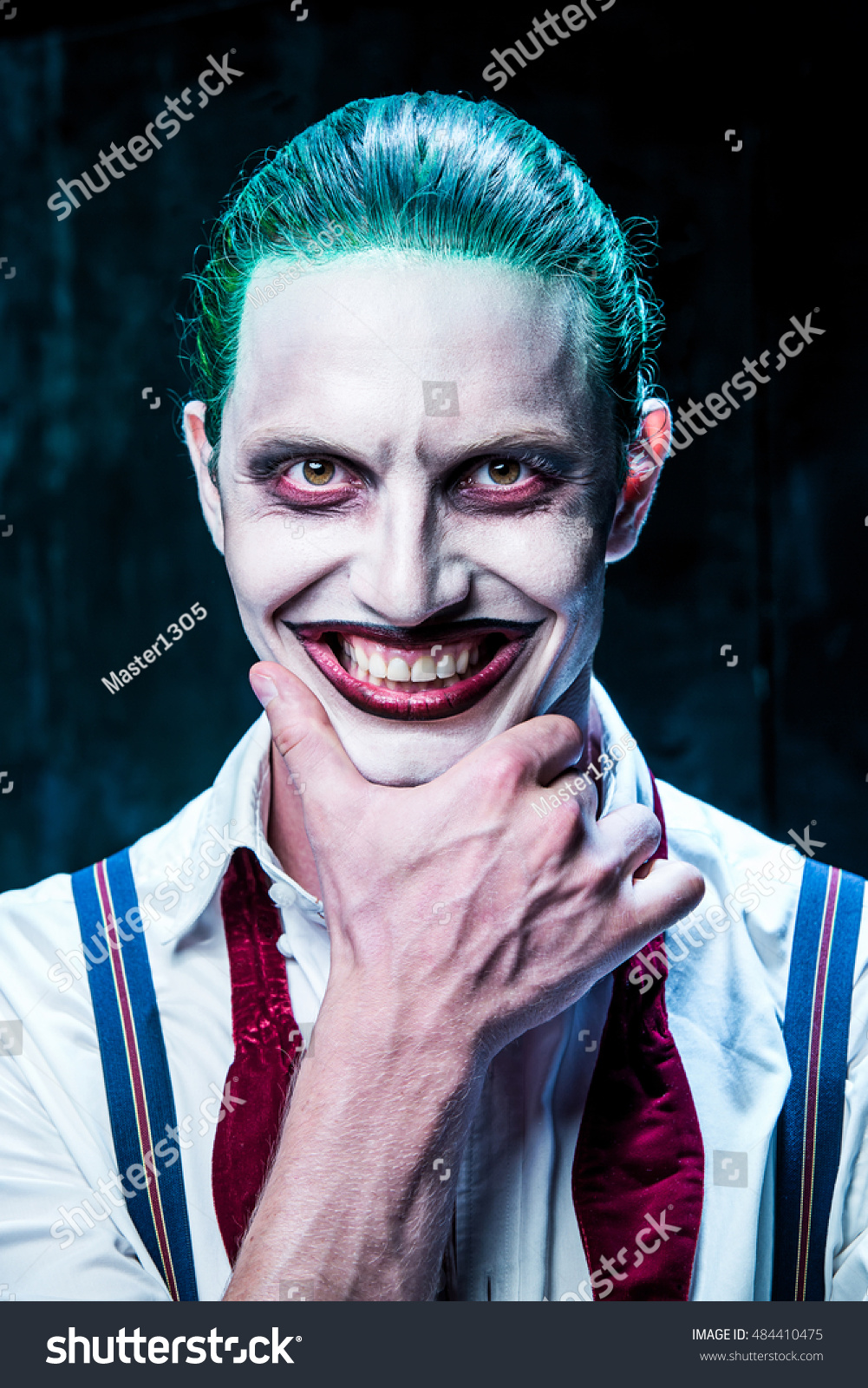 Bloody Halloween Theme: Crazy Joker Face Stock Photo 484410475 ...