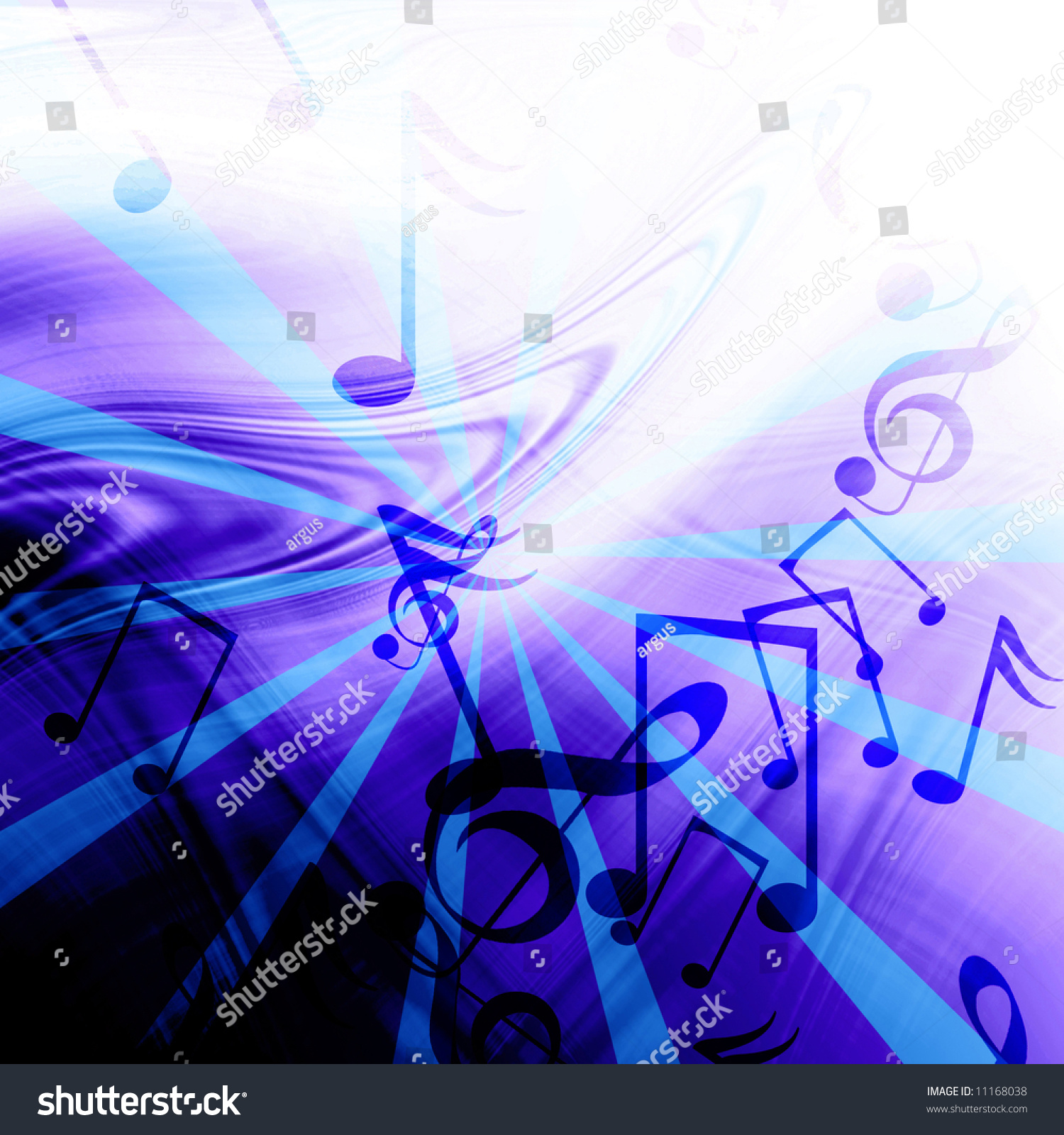 Blue Abstract Background With Music Notes Stock Photo 11168038 ...