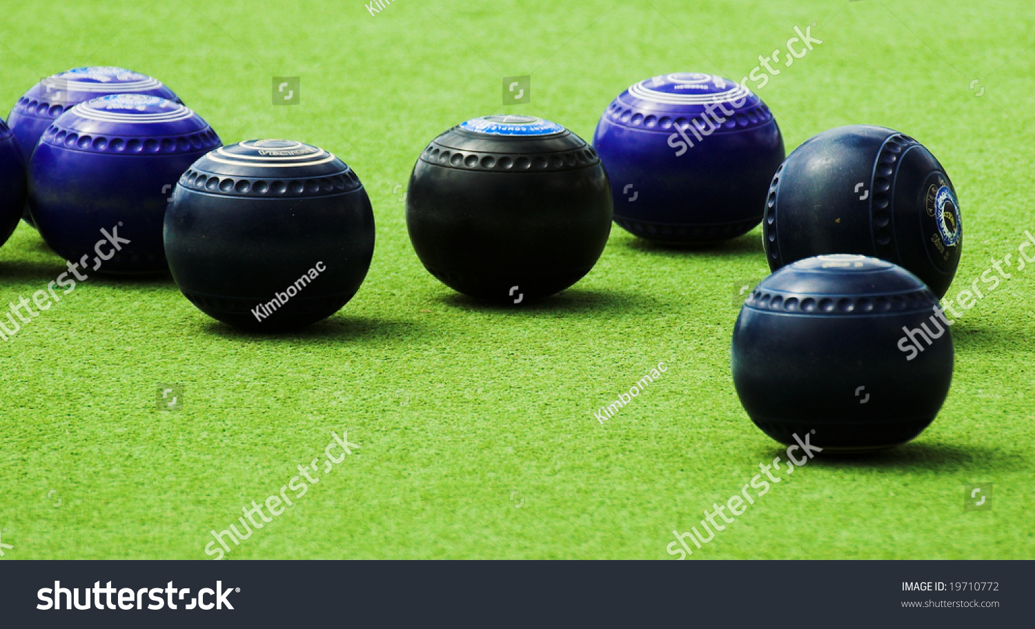 Blue Back Lawn Bowls On Artificial Stock Photo 19710772 - Shutterstock