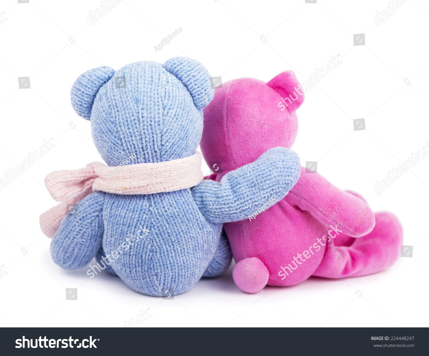 blue and pink teddy bears