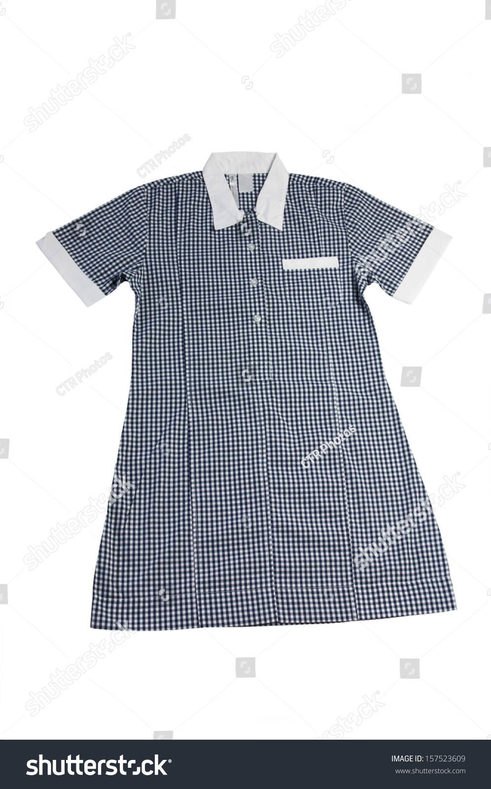 White Checkered School Dress Uniform ...