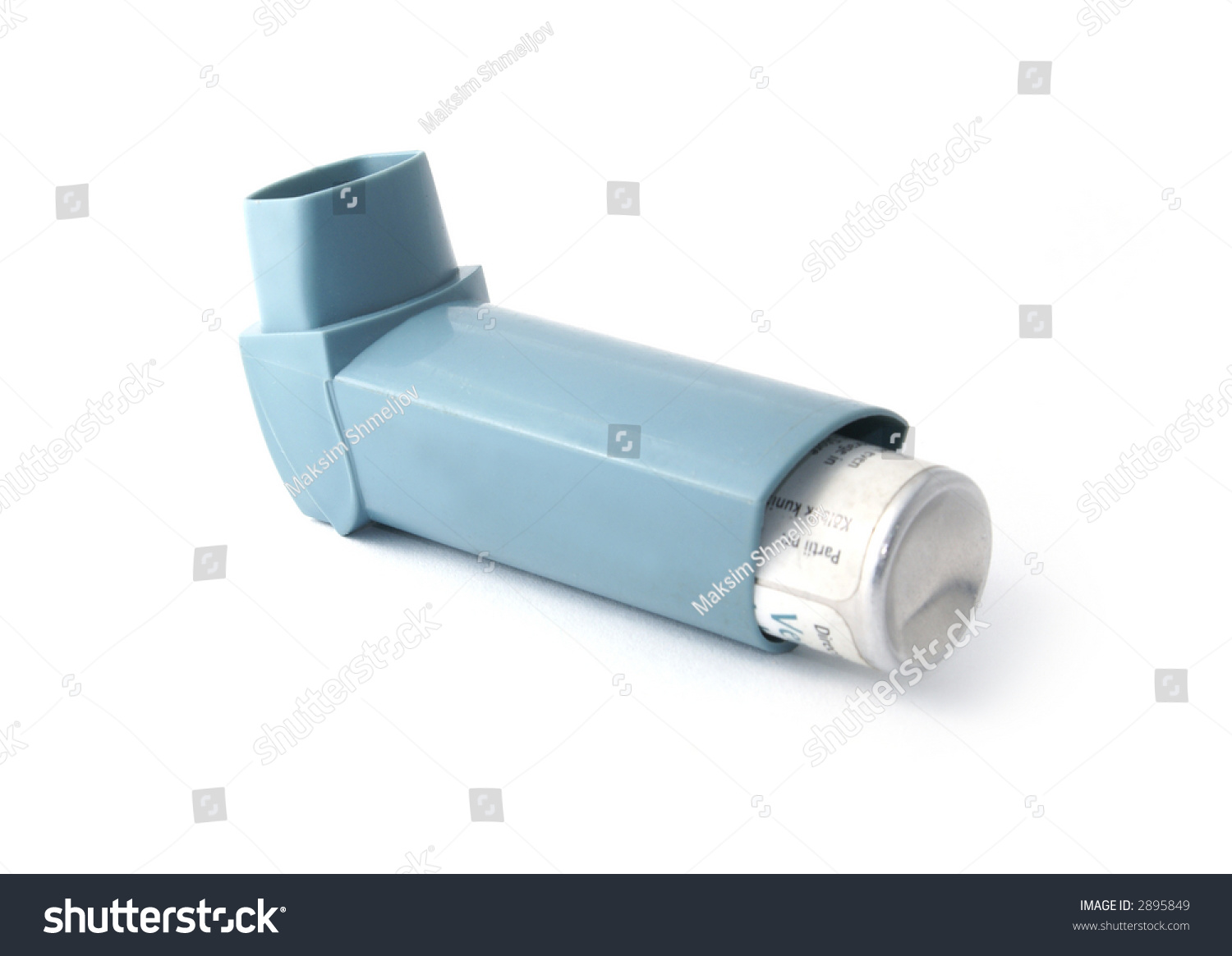 Blue Asthma Inhaler Isolated On White Background Stock Photo 2895849 ...