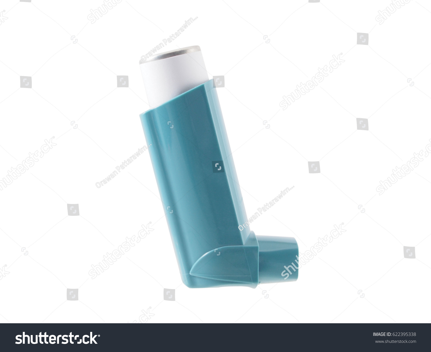 Blue Asthma Inhaler Blank Label Isolated Stock Photo (Edit Now) 622395338