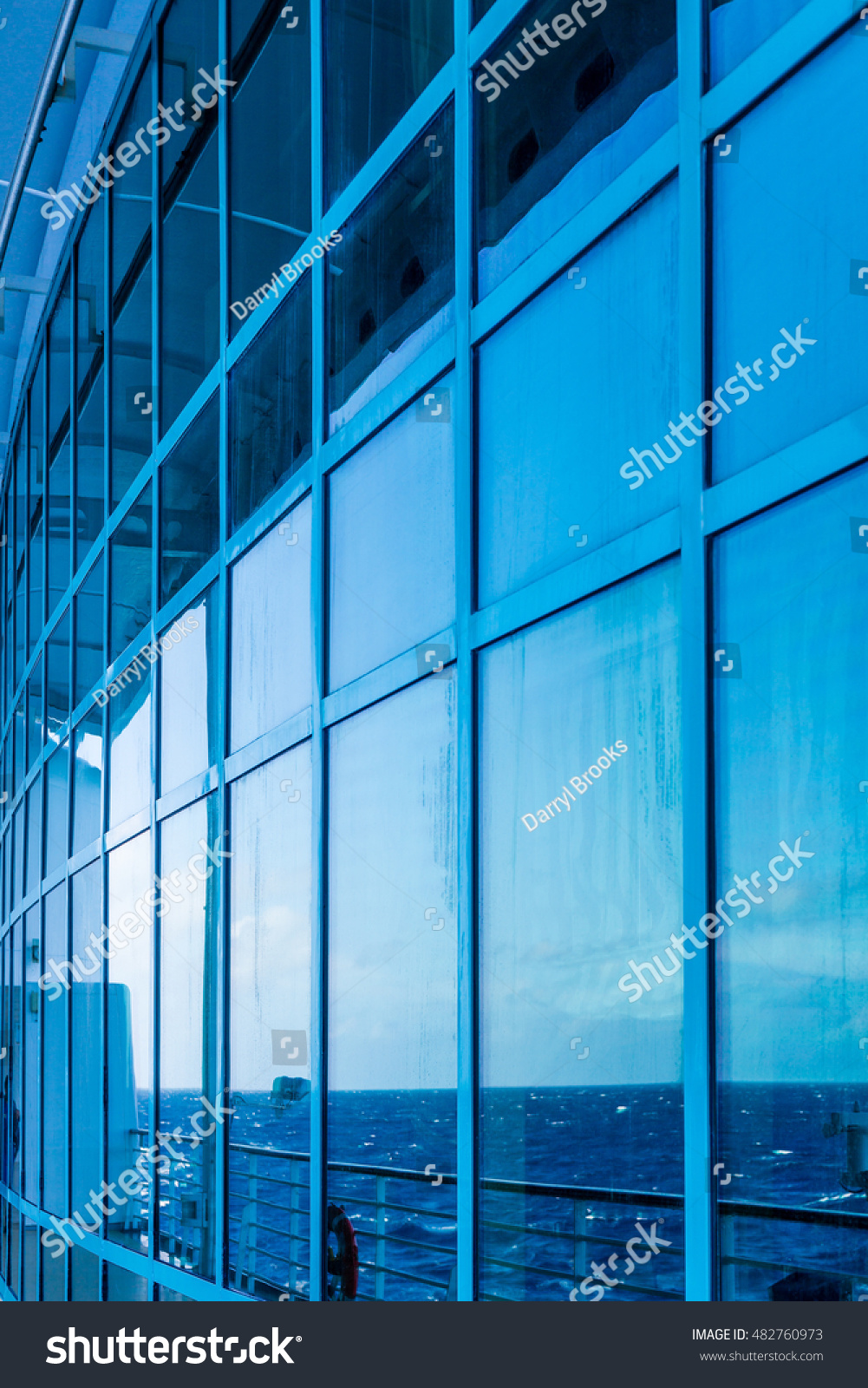 Blue Atrium Windows Sea On Cruise Stock Photo Edit Now 482760973