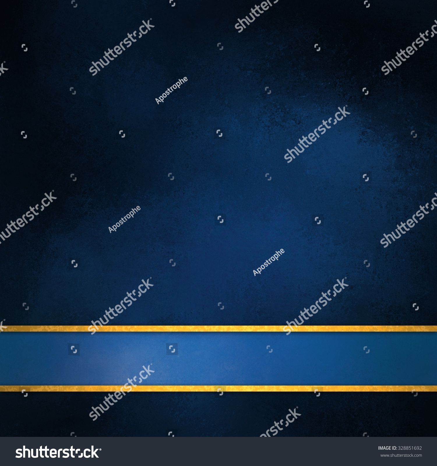 Blue Background Blue Ribbon Gold Trim Stock Illustration 328851692 ...