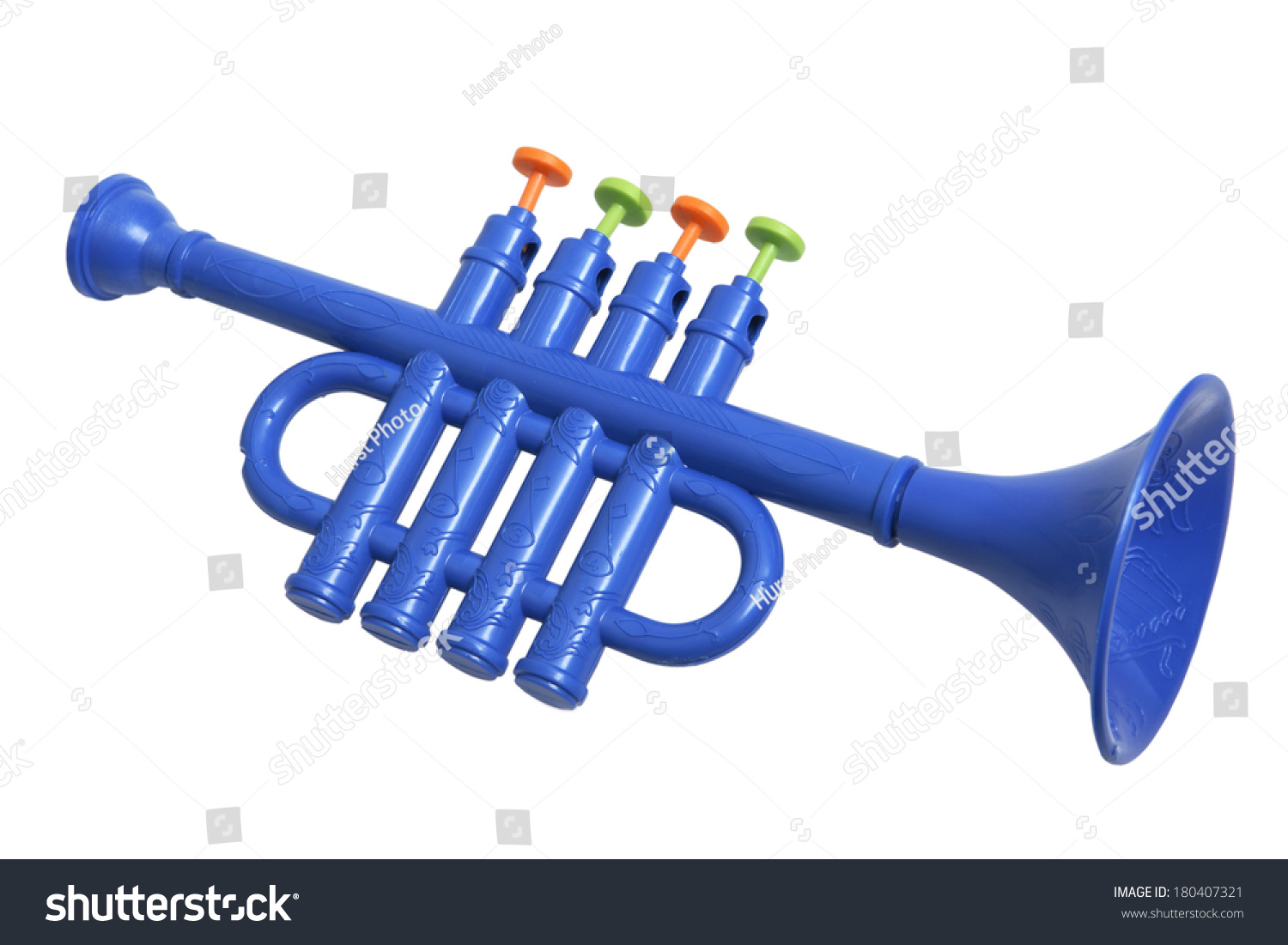 blue toy trumpet