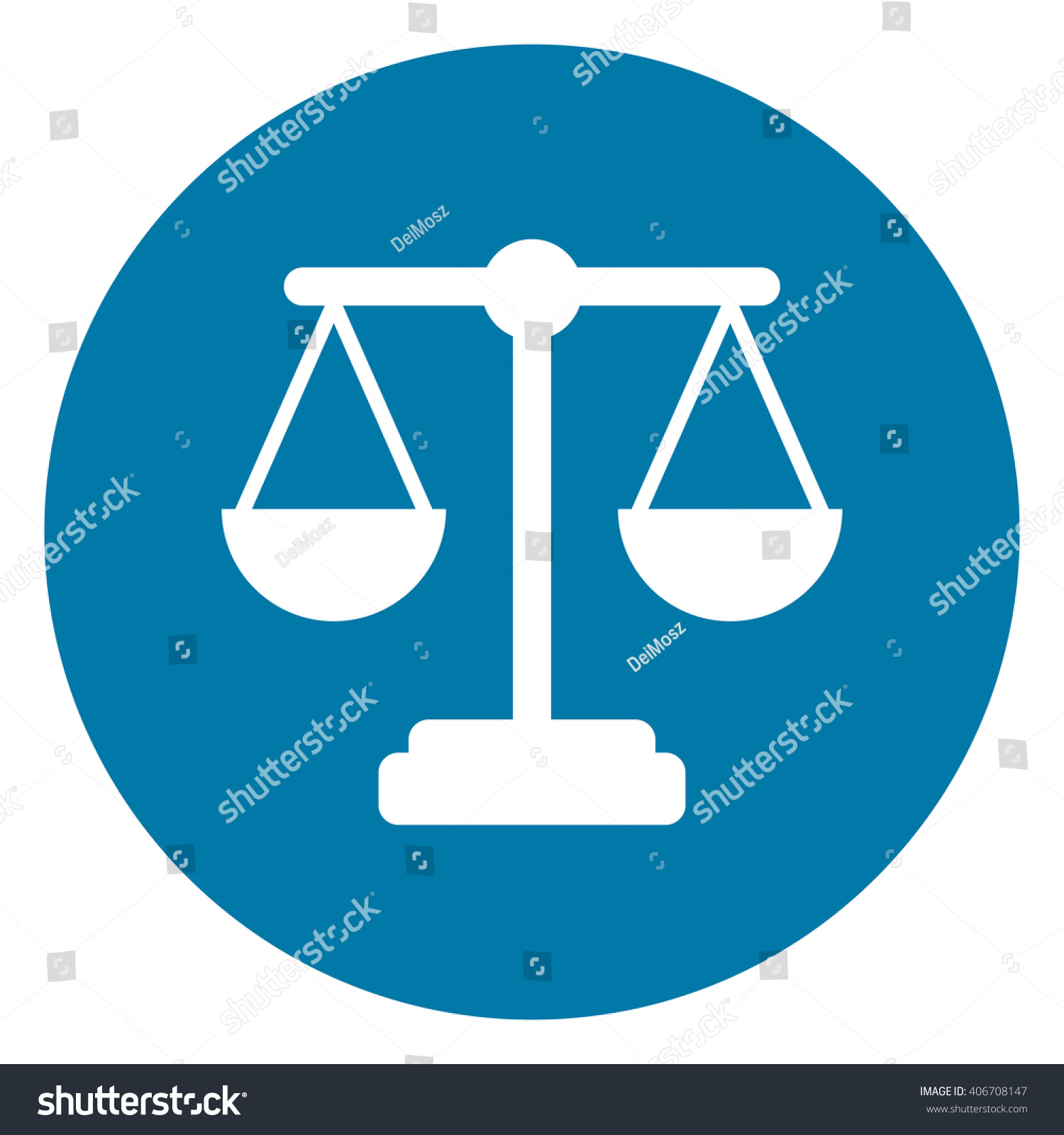 Blue Circle Justice Scales Infographics Flat Stock Illustration ...