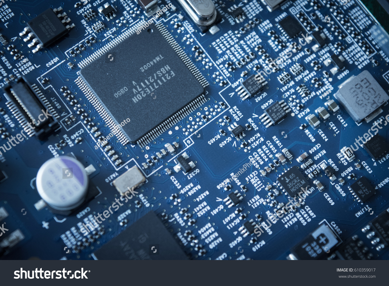 Blue Circuit Board Background Computer Motherboard Stock Photo Edit Now 610359017