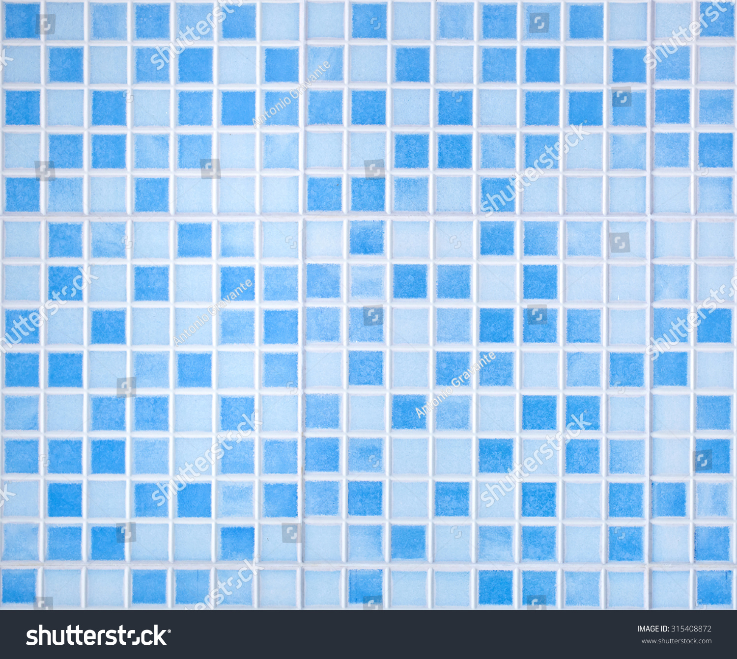 Blue Colored Mosaic Background Tiles For Bathroom Stock Photo 315408872 ...