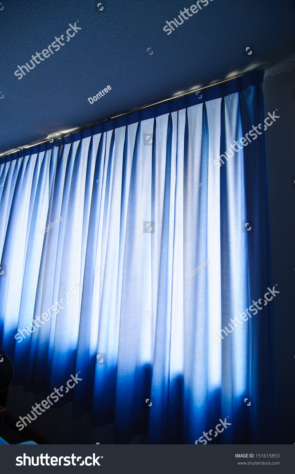 Blue Curtain Fabric Background Texture Stock Photo 151615853 Shutterstock   Stock Photo Blue Curtain Fabric Background Texture 151615853 